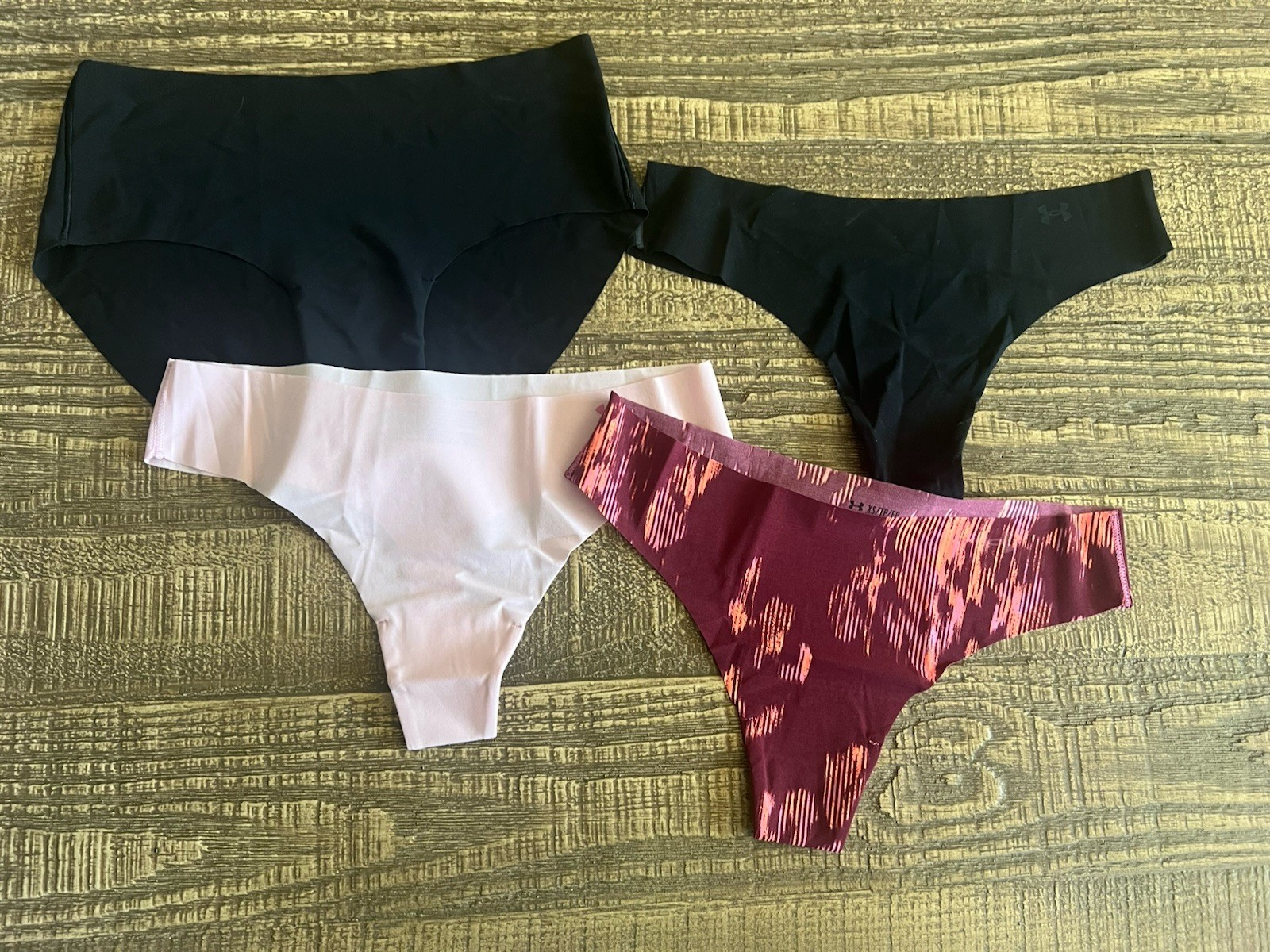 4-Pack UA Under Armour Pure Stretch Thong Hipster Underwear Multicolor XS NWOT