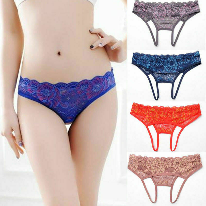 Sexy Womens Crotchles Panties Lace V-string Thongs G-string Lingerie Underwear