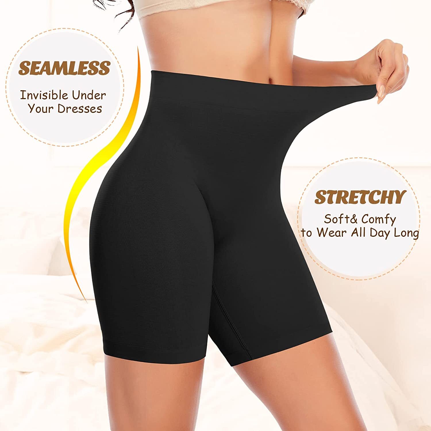 Women Seamless Slip Shorts for Under Dresses Anti Chafing Underwear Safety Pants