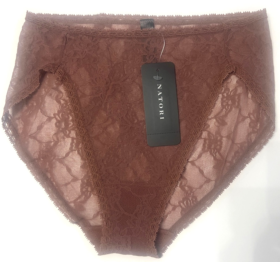 Natori One Size (S-XL) Bliss Allure Lace French Cut Brief Panty 772303 Brown NWT