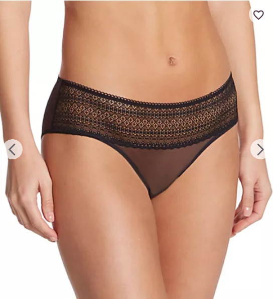 NWT DKNY Style# DK5085 Size M Lace Mesh Bikini Panty Black!