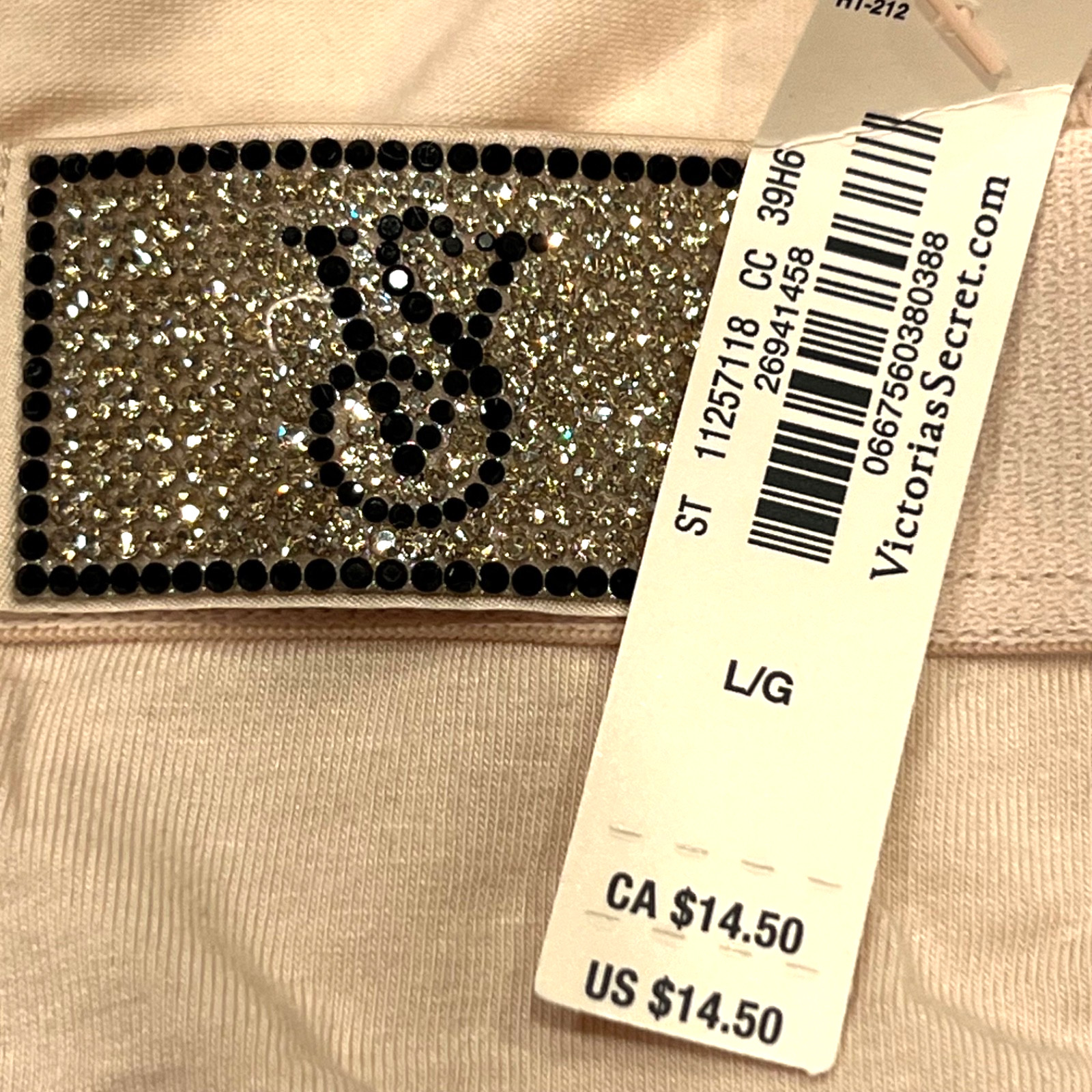 NWT VICTORIA’S SECRET Hiphugger Hipster Pantie Sz S-L-XL Cream Ivory Bling
