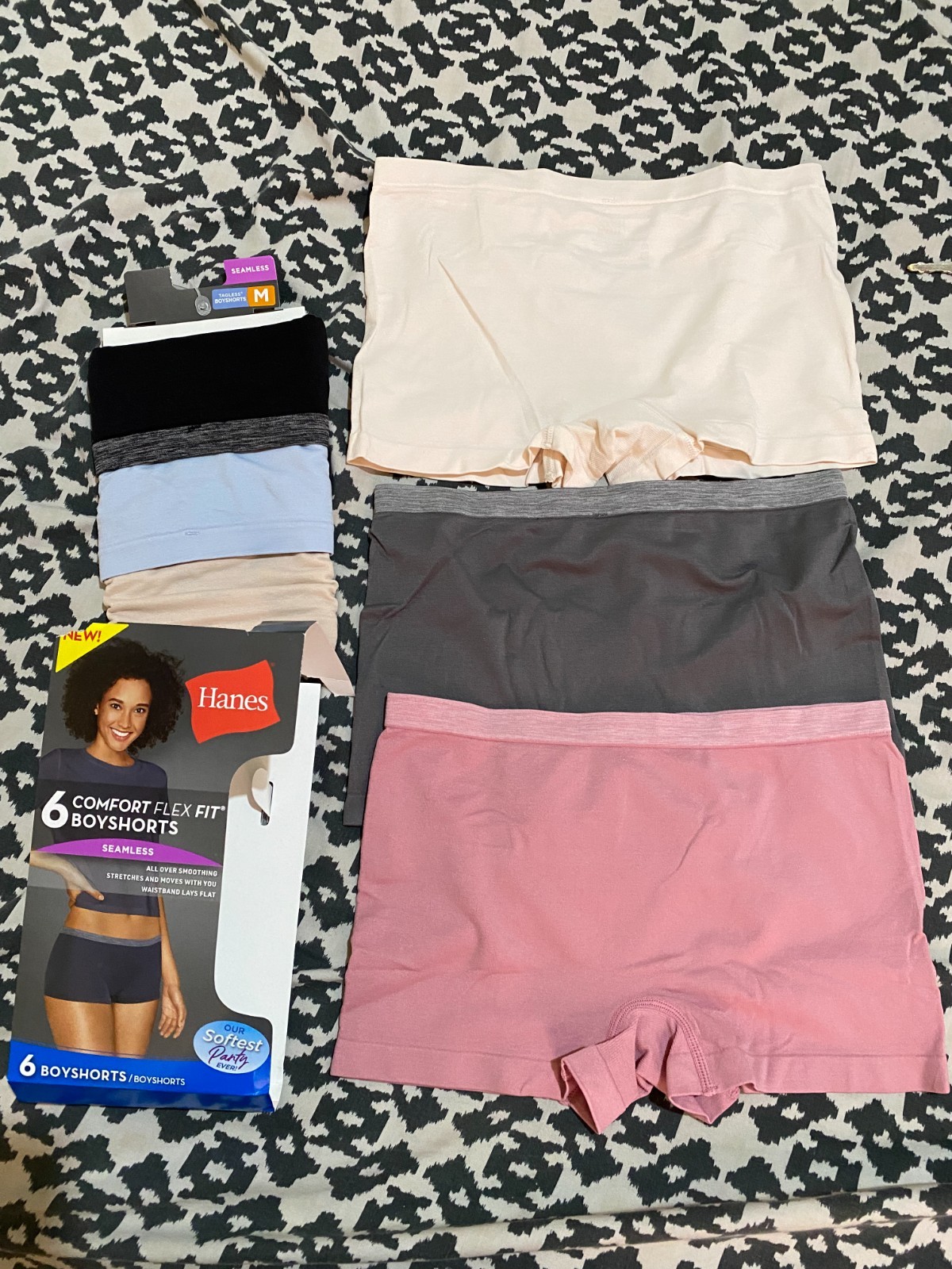 Women Seamless Underwear Pack Comfort Flex Bikini Boyshort Thong Panties 6 Pk