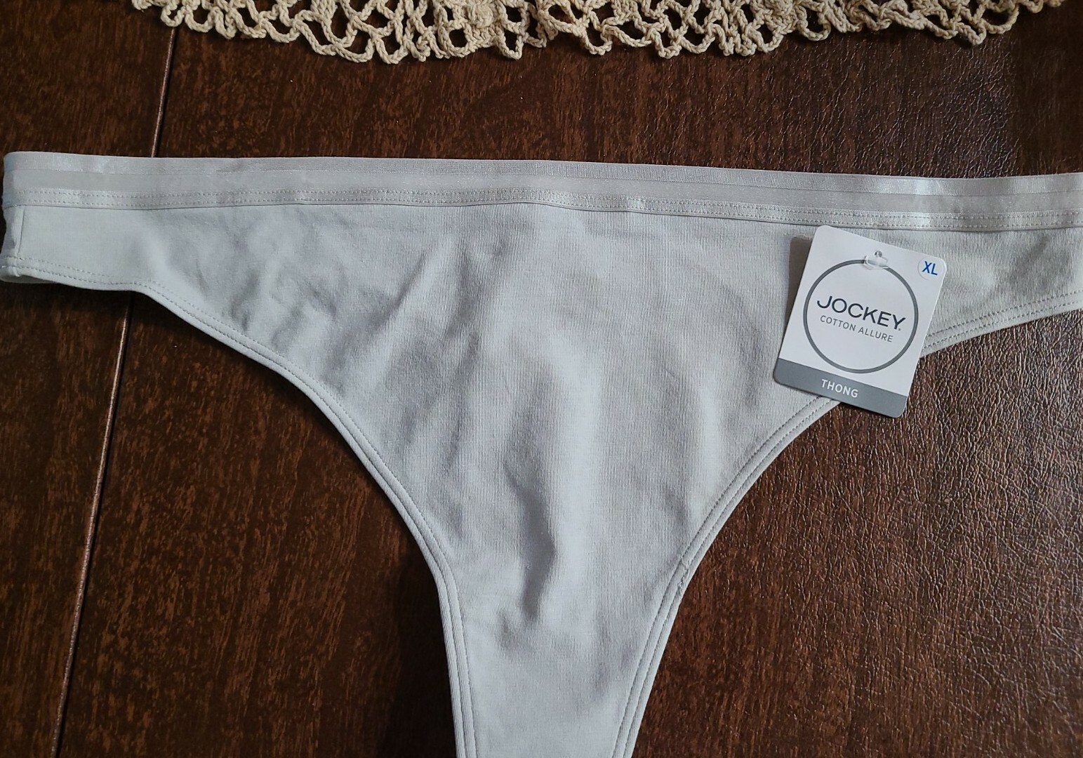 8/XL JOCKEY Cotton Allure Luxuriously Soft Cotton Grey SeXy String Thong ~ NWT