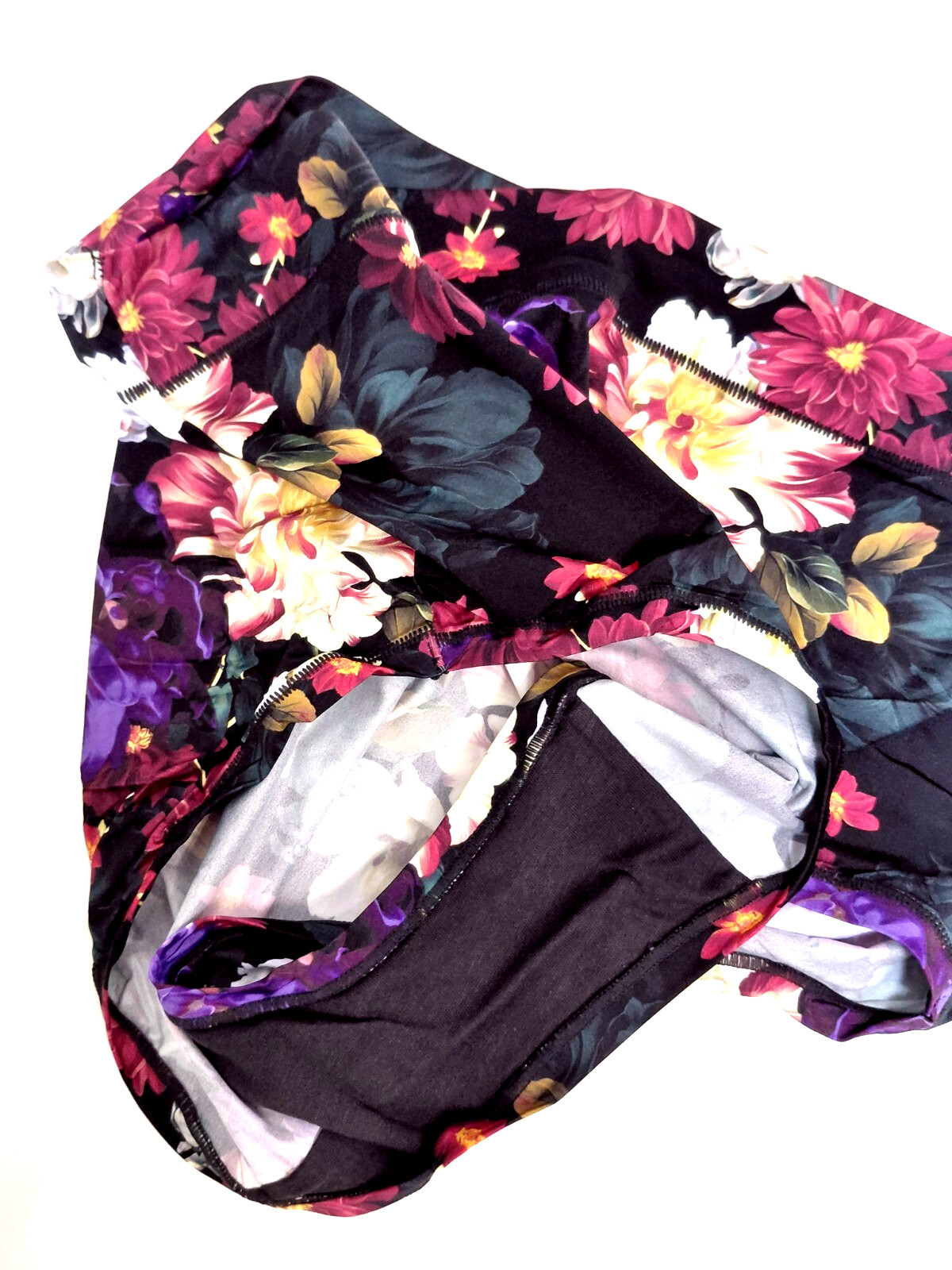 22/24 CACIQUE COMFORT BLISS BLACK LUXE FLORAL SILKY KNIT FULL BRIEF PANTIES NEW
