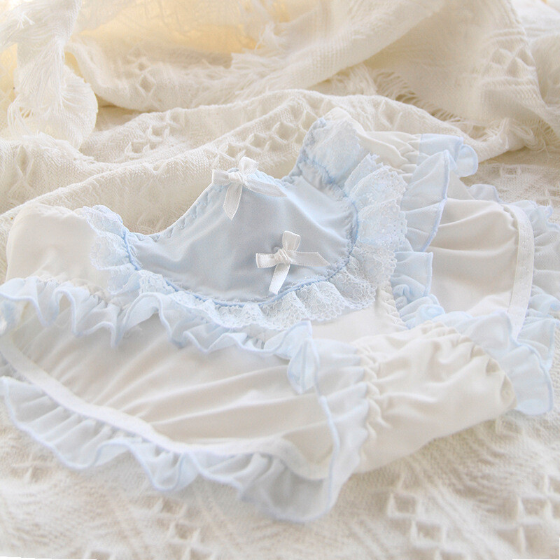 Women’s White Underwear Japanese Lace Sexy Girl Bow Waist Mesh Briefs