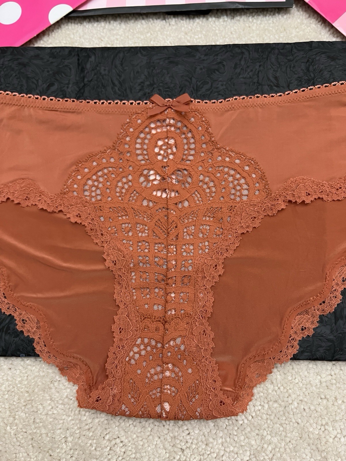 VTG L Victoria’s Secret Dream Angels Satin Crochet Lace Hipkini Panties Large