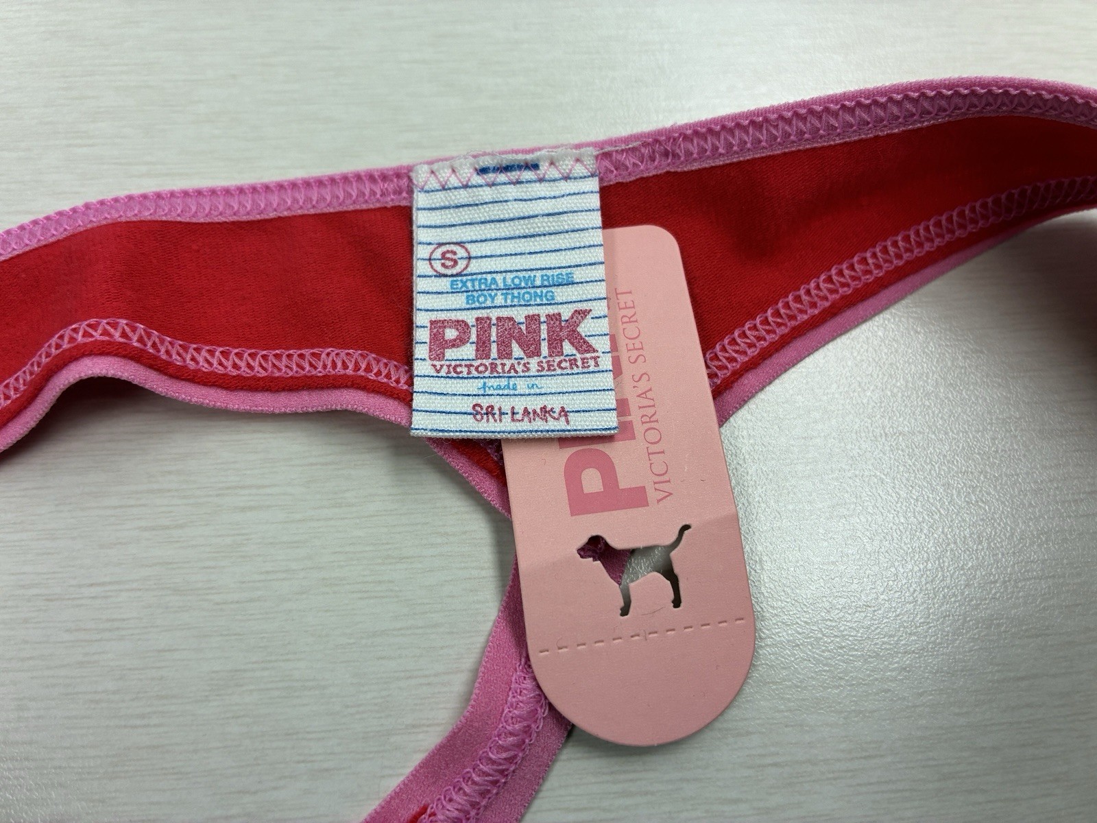 Victoria’s Secret vintage PINK Thong Panty 2007 S Small y2k READ