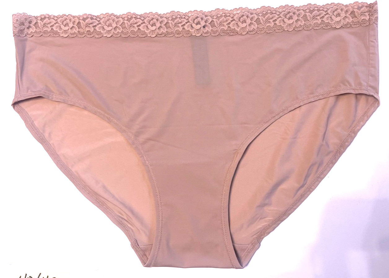Natori SMALL Finishing Touch Lace Trim Brief Panty NWOT 7743365 Rose Beige