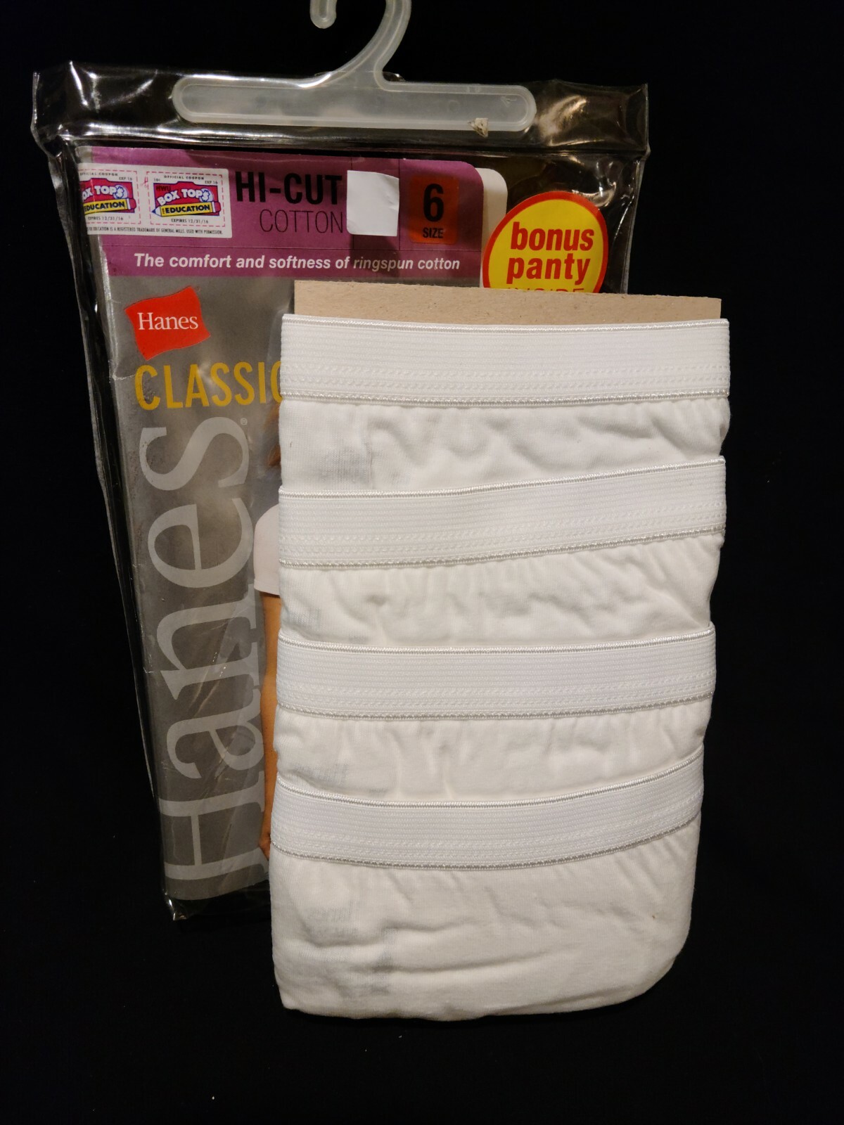 Hanes Classics Women’s Panties 4-Pack No Ride Up High Cut Cotton Underwear Sz. 6