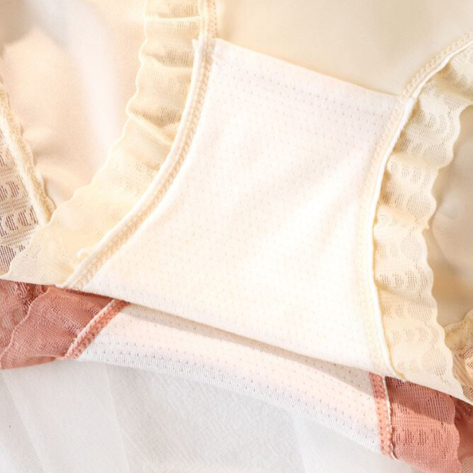 6 Packs Lot Womens French Lace Satin Panties Brief High Leg Underwear Lingeries