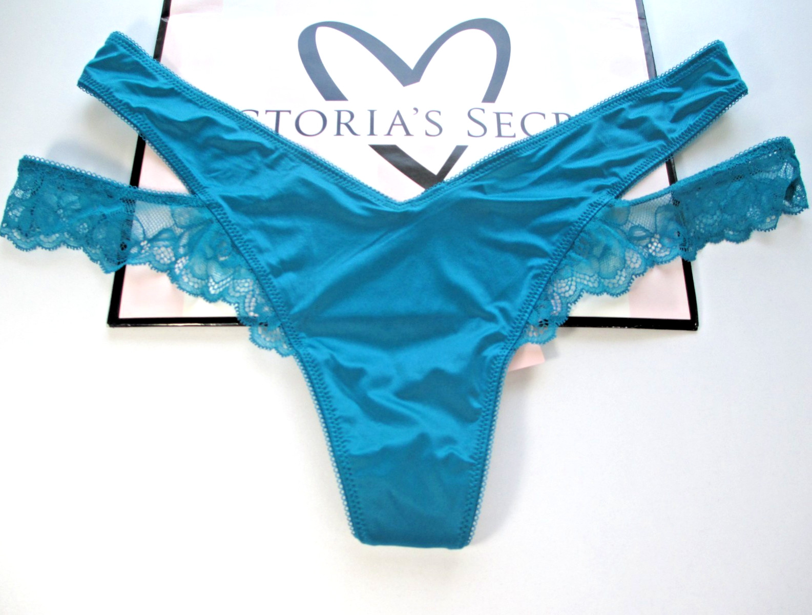 VICTORIA’S SECRET VERY SEXY High Leg Thong Panty S M L XL Blue NWT Cutout VS