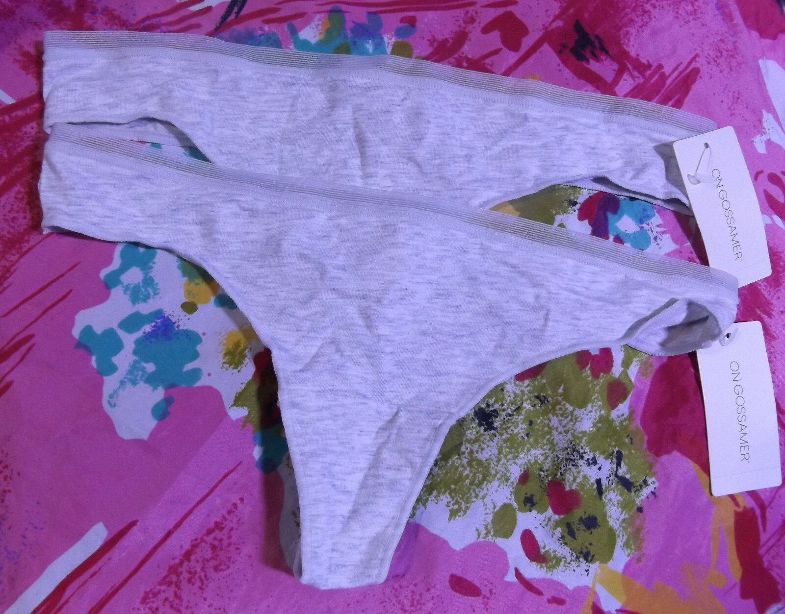 2 NEW ON GOSSAMER G2052 CABANA COTTON LOW RISE THONG PANTIES M