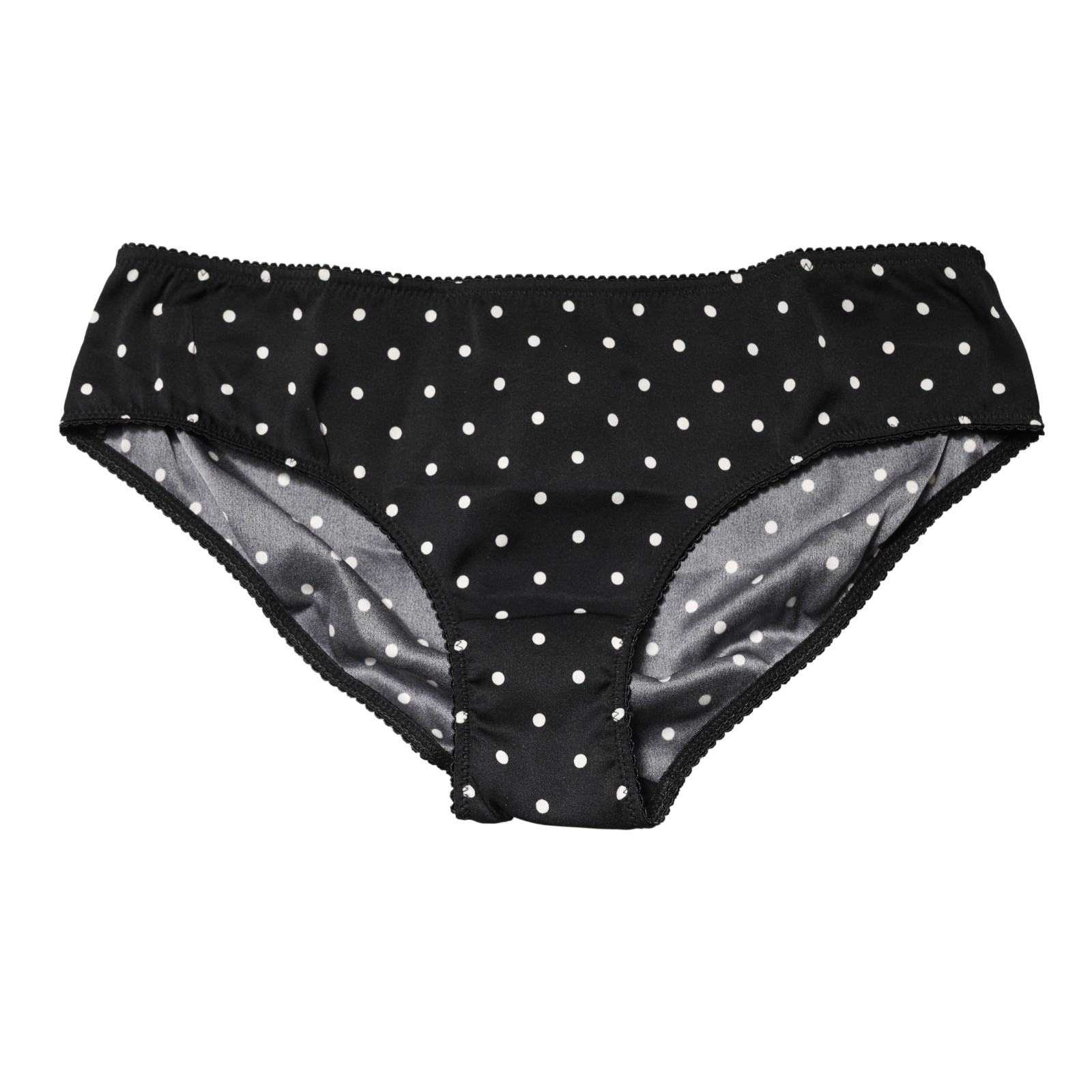DOLCE & GABBANA Underwear Black Polka Dots Mid Waist Brief Panty IT2 / S 250usd