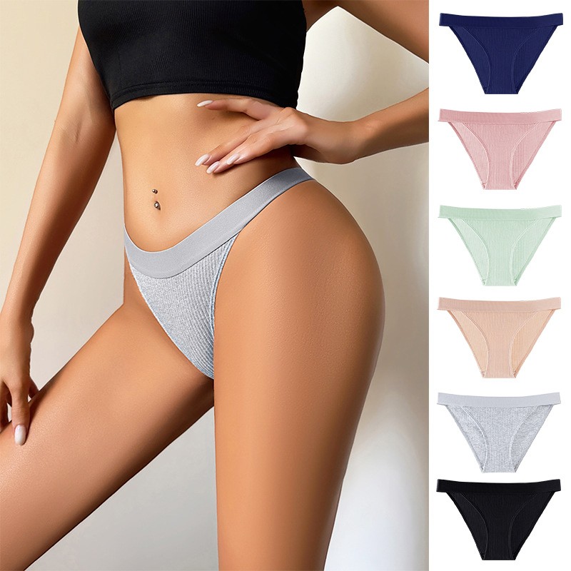 6 Pack Lot Sexy Womens Low Waist Cotton Panties Briefs Underwear Lingerie Soft