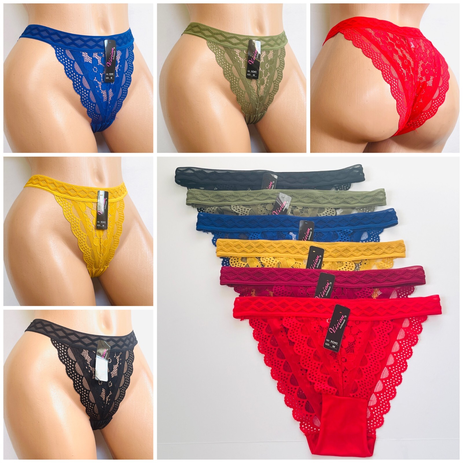 Women’s High cut Bikini Lot 3/6/12 Panties Cheeky Lace Secret Lingerie Underwear