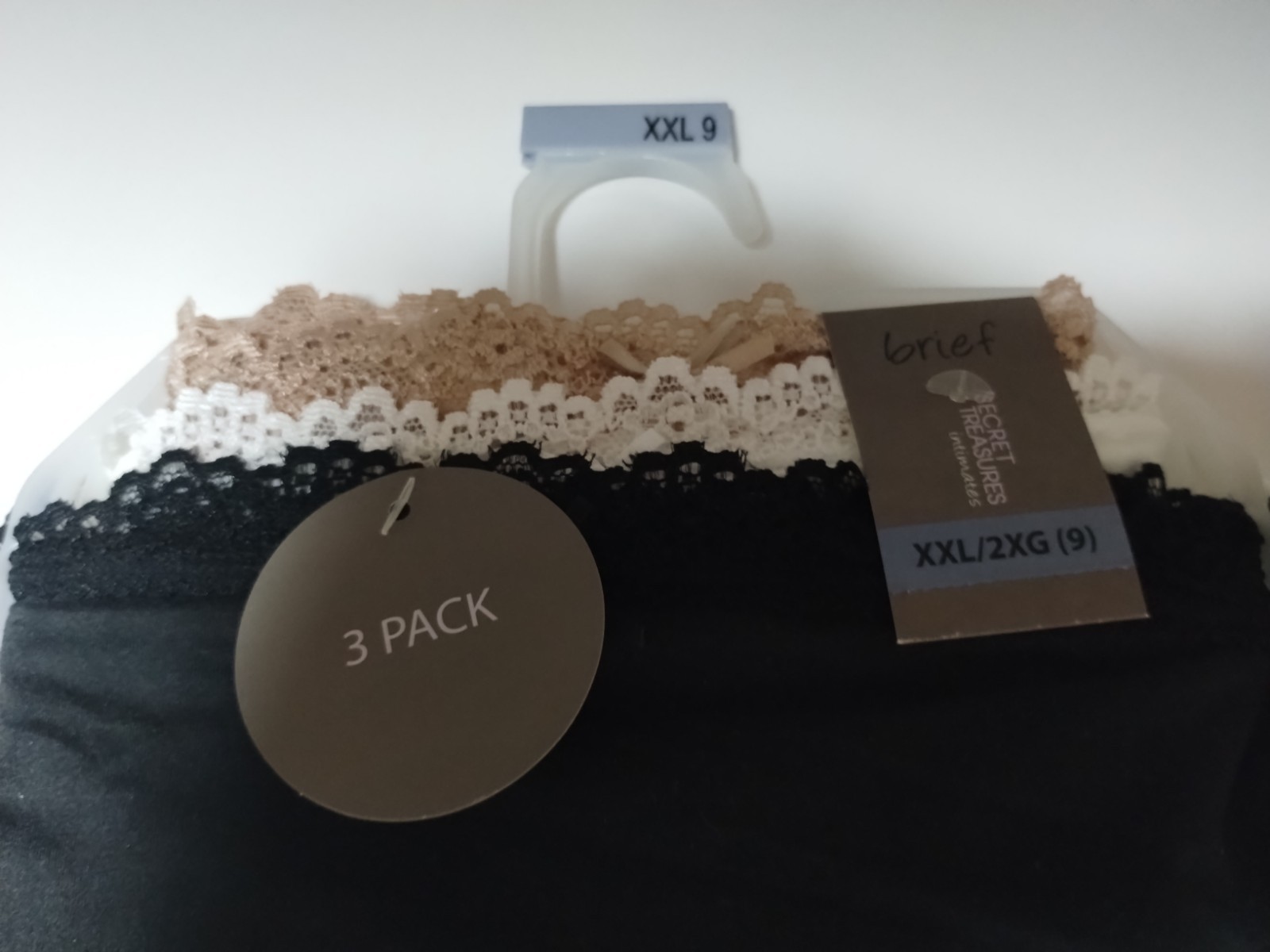 Secret Treasures full coverage stretch Lace Briefs size 9 XXL 6 panties NEW Tags