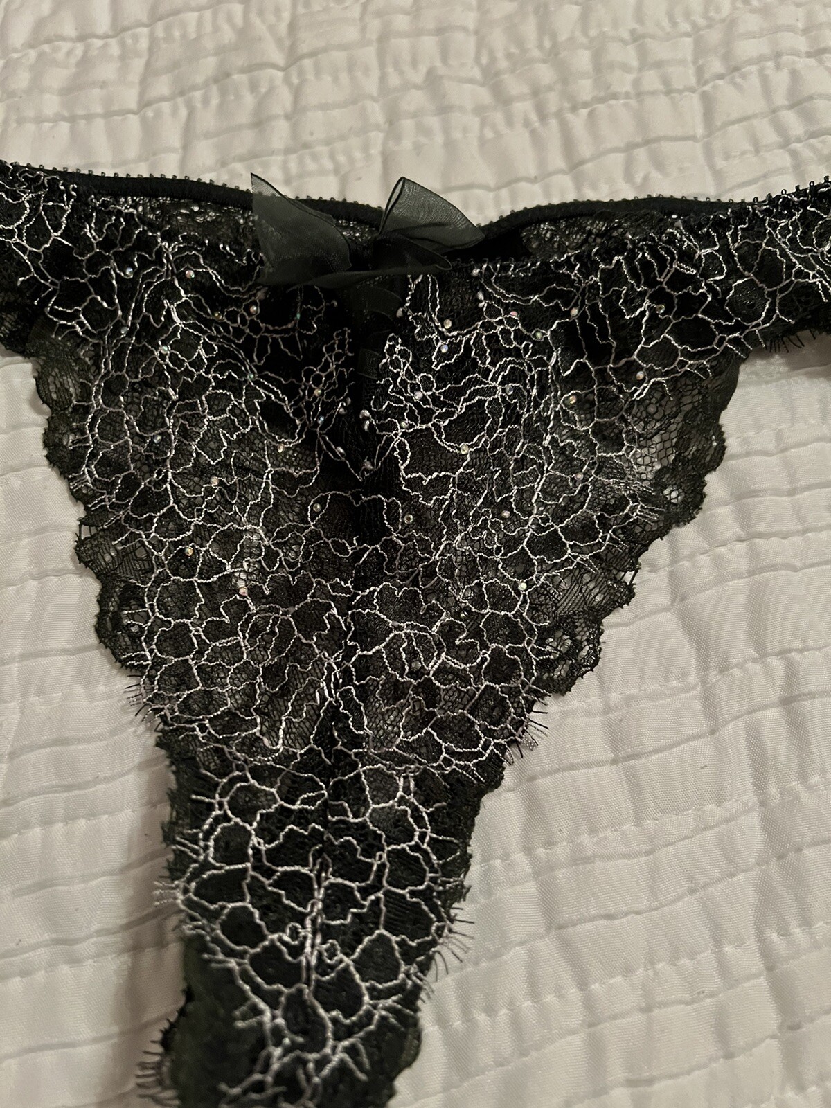 VICTORIA SECRET BEAUTIFUL VERY SEXY HUNTER GREEN LACE THONG PANTIES MED NWOT