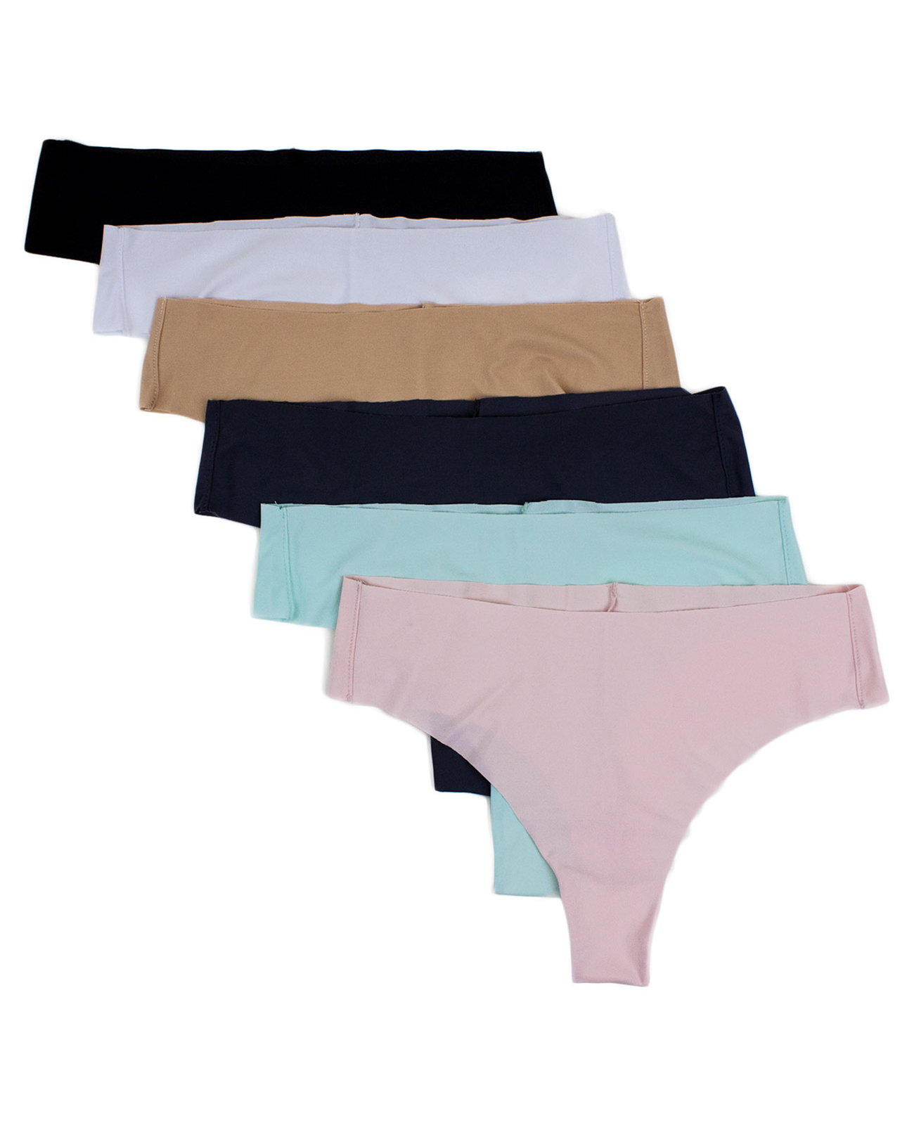 B2BODY 6 Pack Women’s Regular & Plus Size Aqua X Performance Tanga Panties