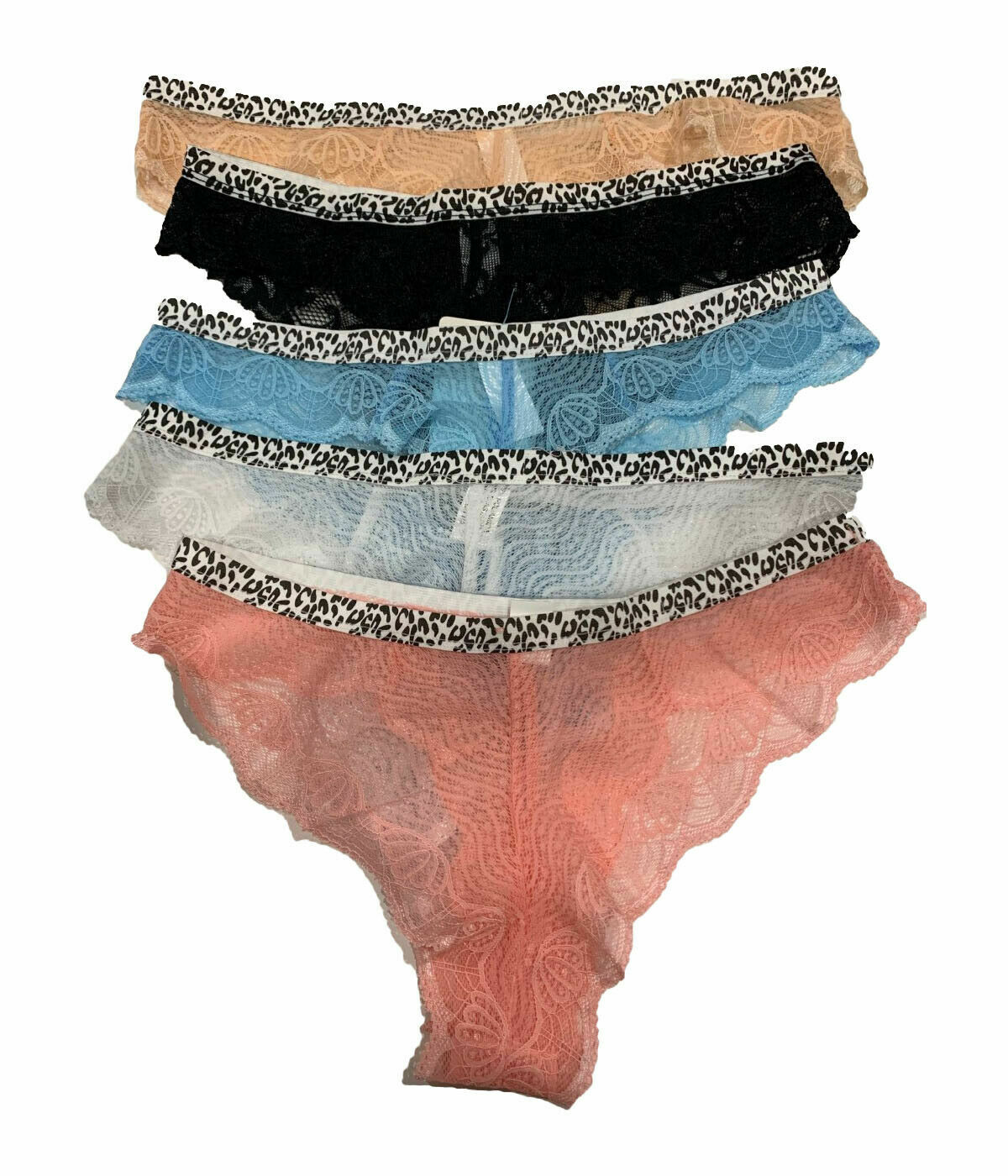 New women 5pcs lot lace sports eye stretch cotton thong underwear panties-M-XL
