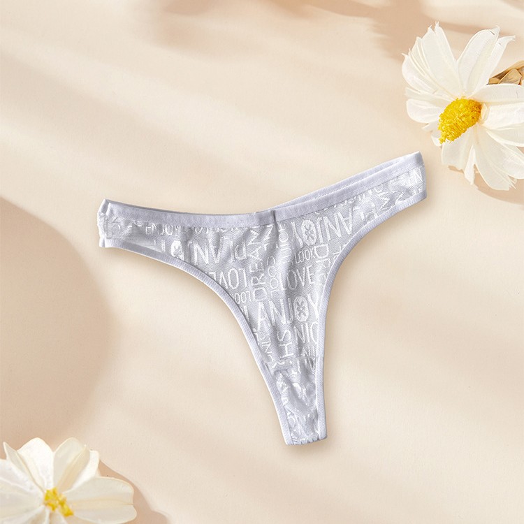 6 Pack Lot Sexy Womens Letter Print Thongs Panties Underwear Lingeries Briefs