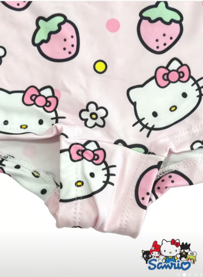 Sanrio Hello Kitty Pink Multicolor Cartoon Kawaii Boyshort Panties 3 Pack size M
