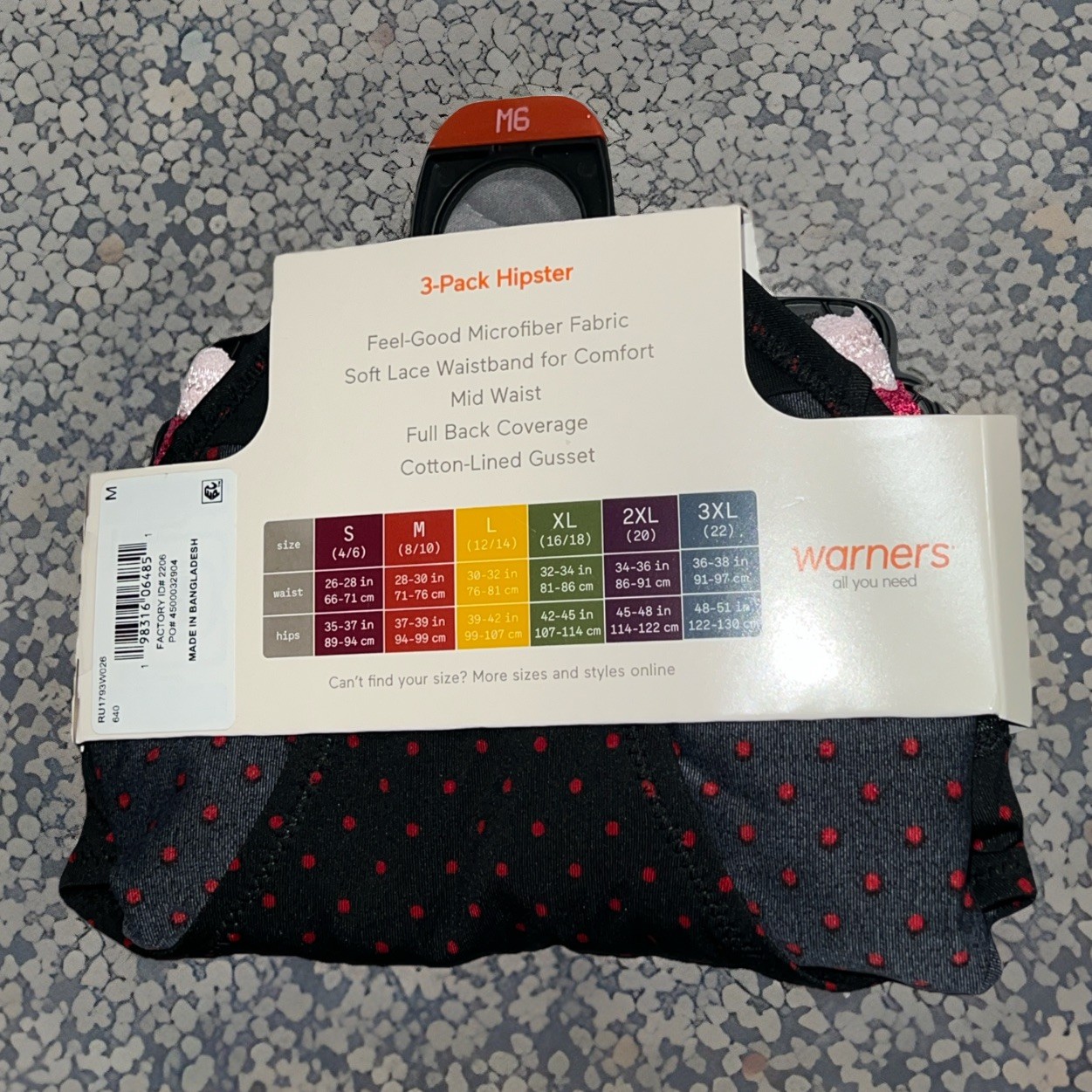 Women’s Ladies Warners Microfiber 3 Pack Hipster Panties M Medium 6 NWT NEW