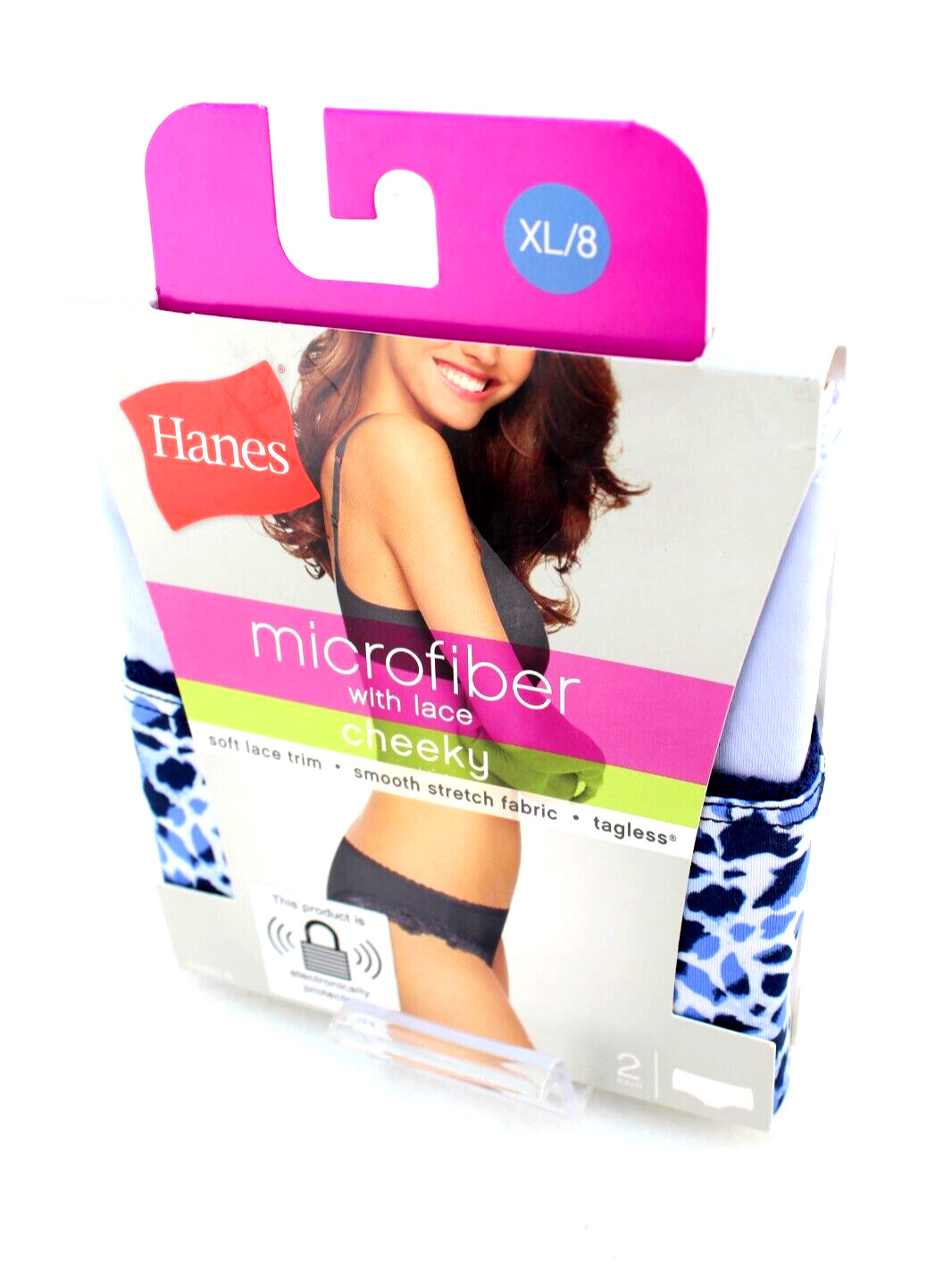 HANES Microfiber Lace Size XL/8 2-pack Multi-Colors Women’s Cheeky Panties