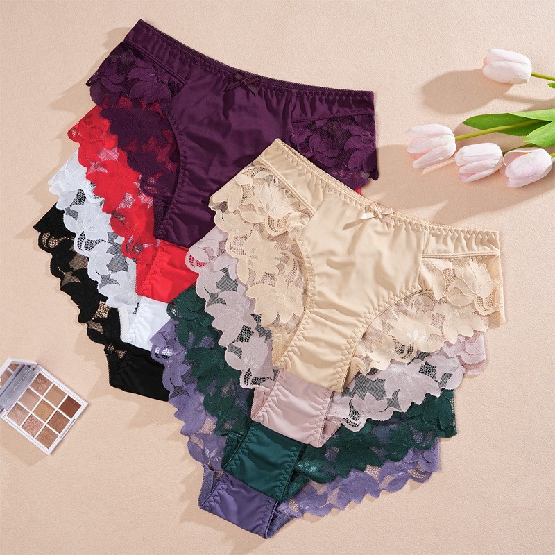 4 Pack Lot Sexy Womens Lace Panties Brief Lingeries Ladies Underwear Sissy Sheer