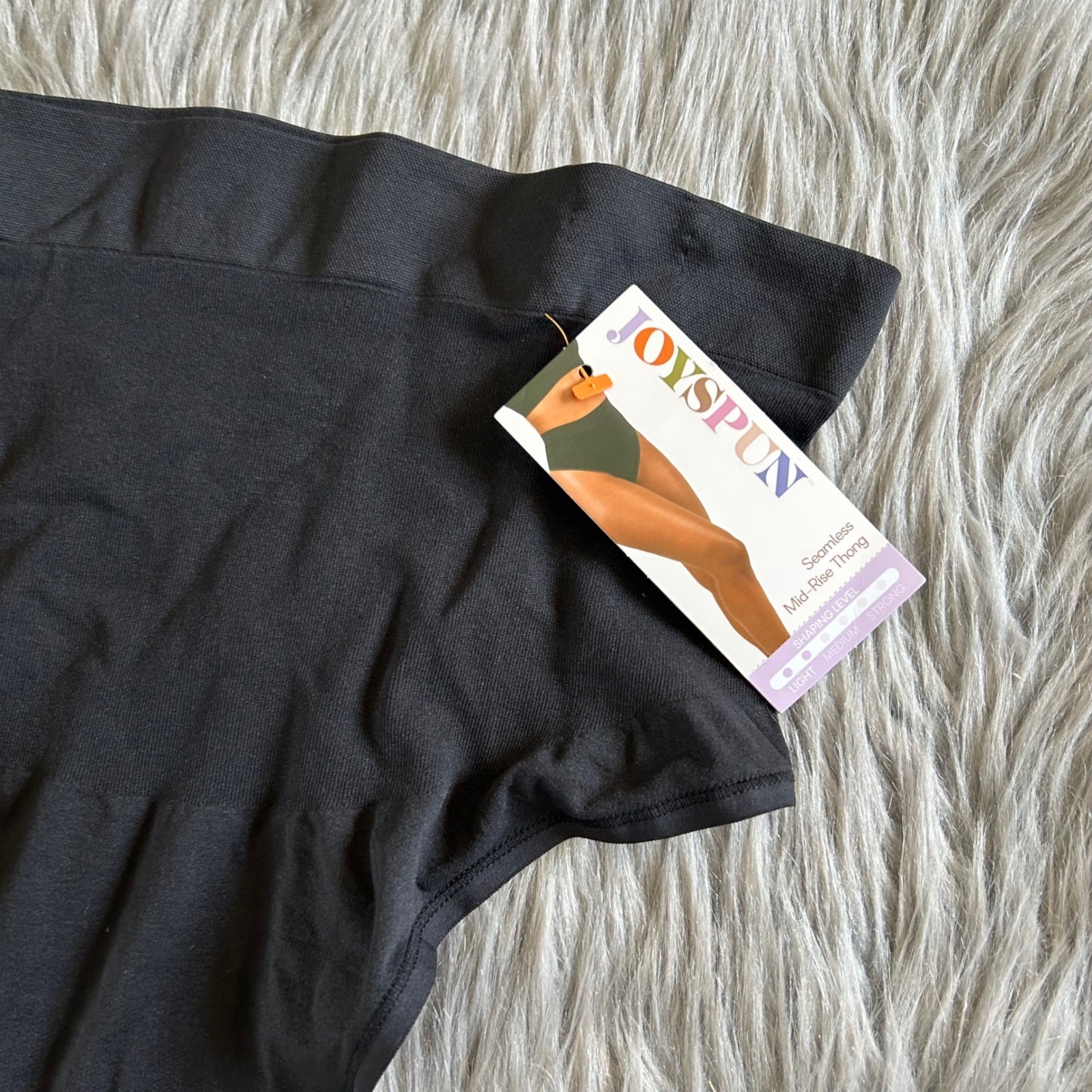 Joyspun Seamless Mid-Rise Thong Women’s Size XXL (20) Black Shapewear