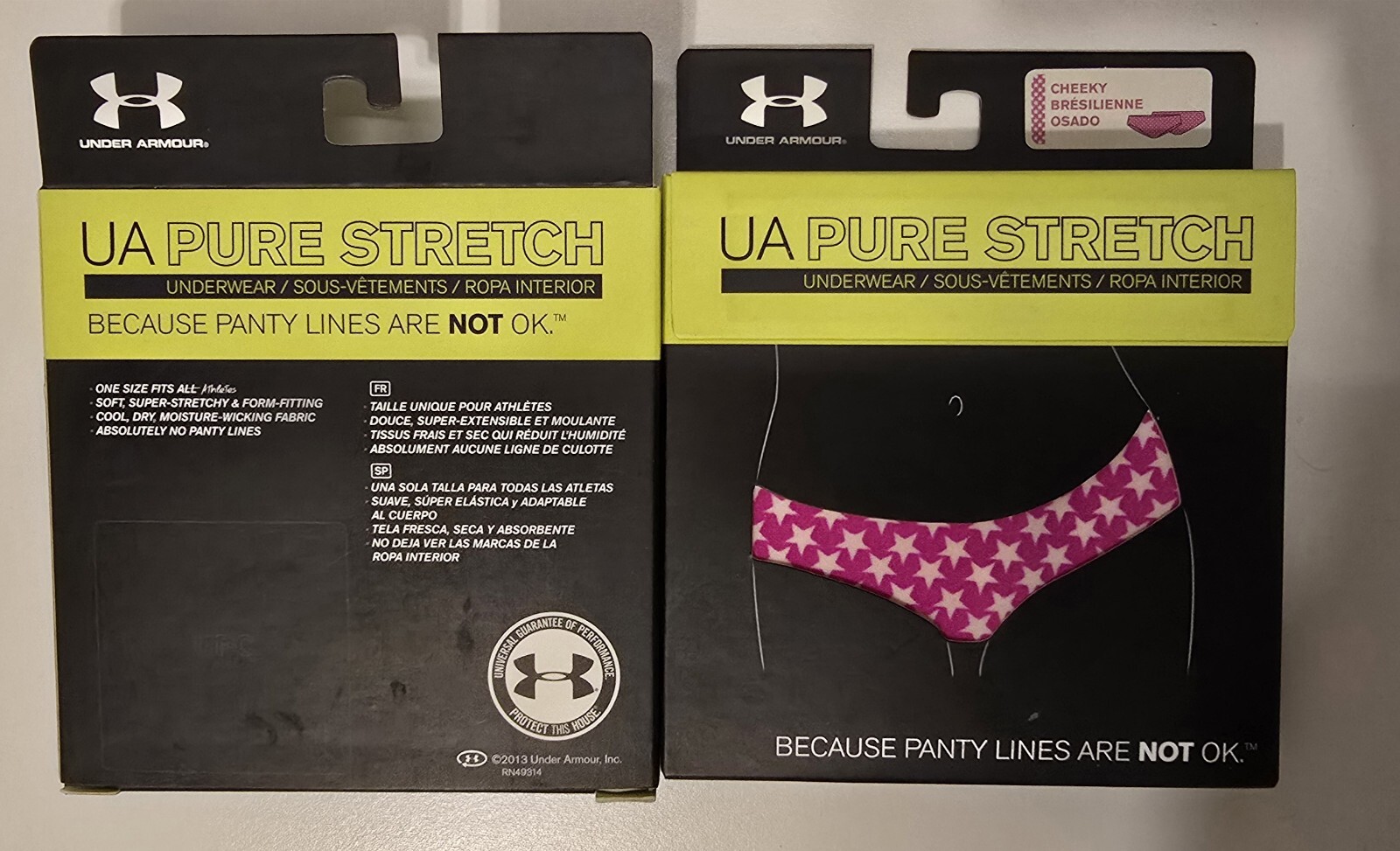 3 XUnder Armour UA Pure Stretch CHEEKY Bresilienne Osado Underwear One Size Fits