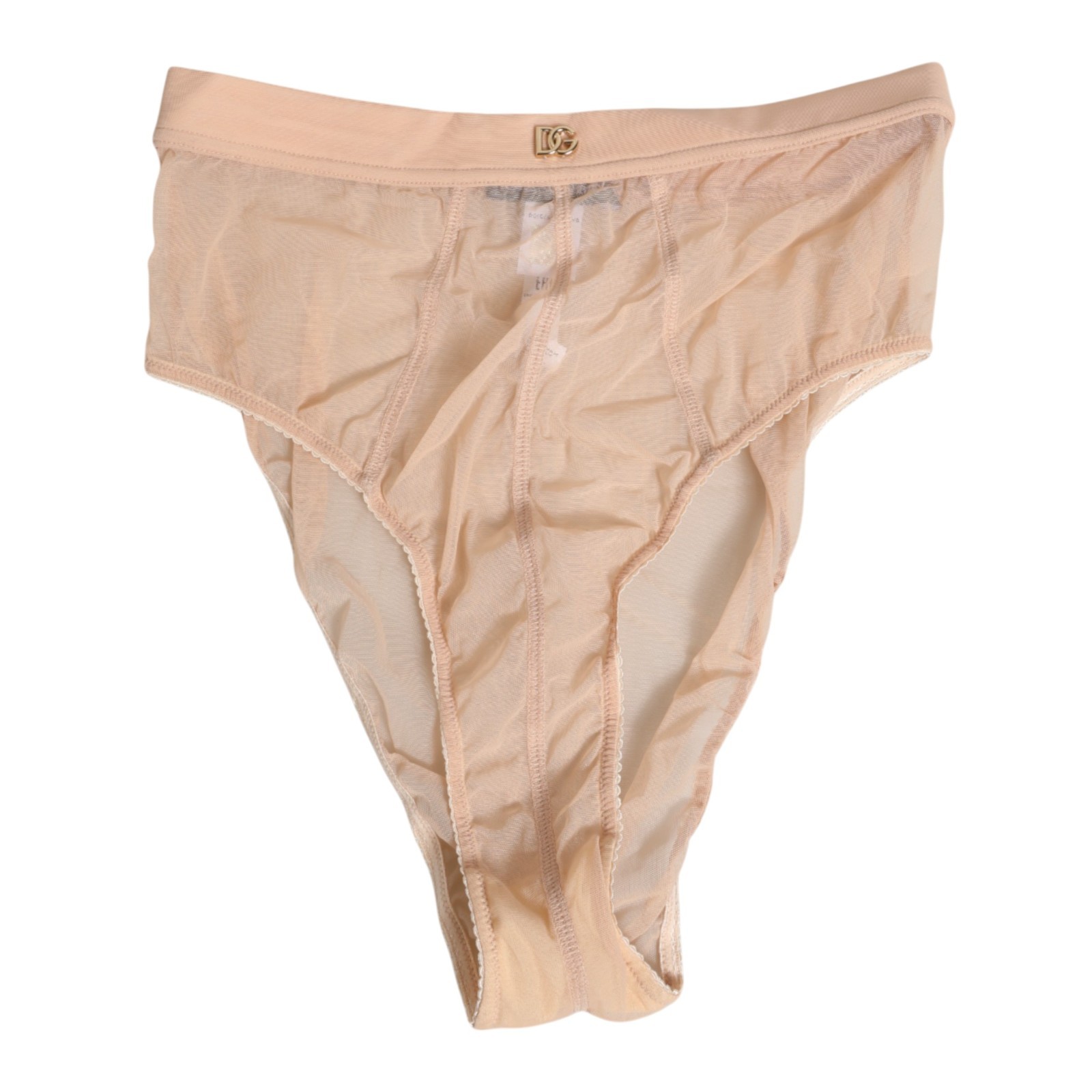 DOLCE & GABBANA Underwear Beige Sheer Mesh High Waist Panty IT4/US L RRP 270usd