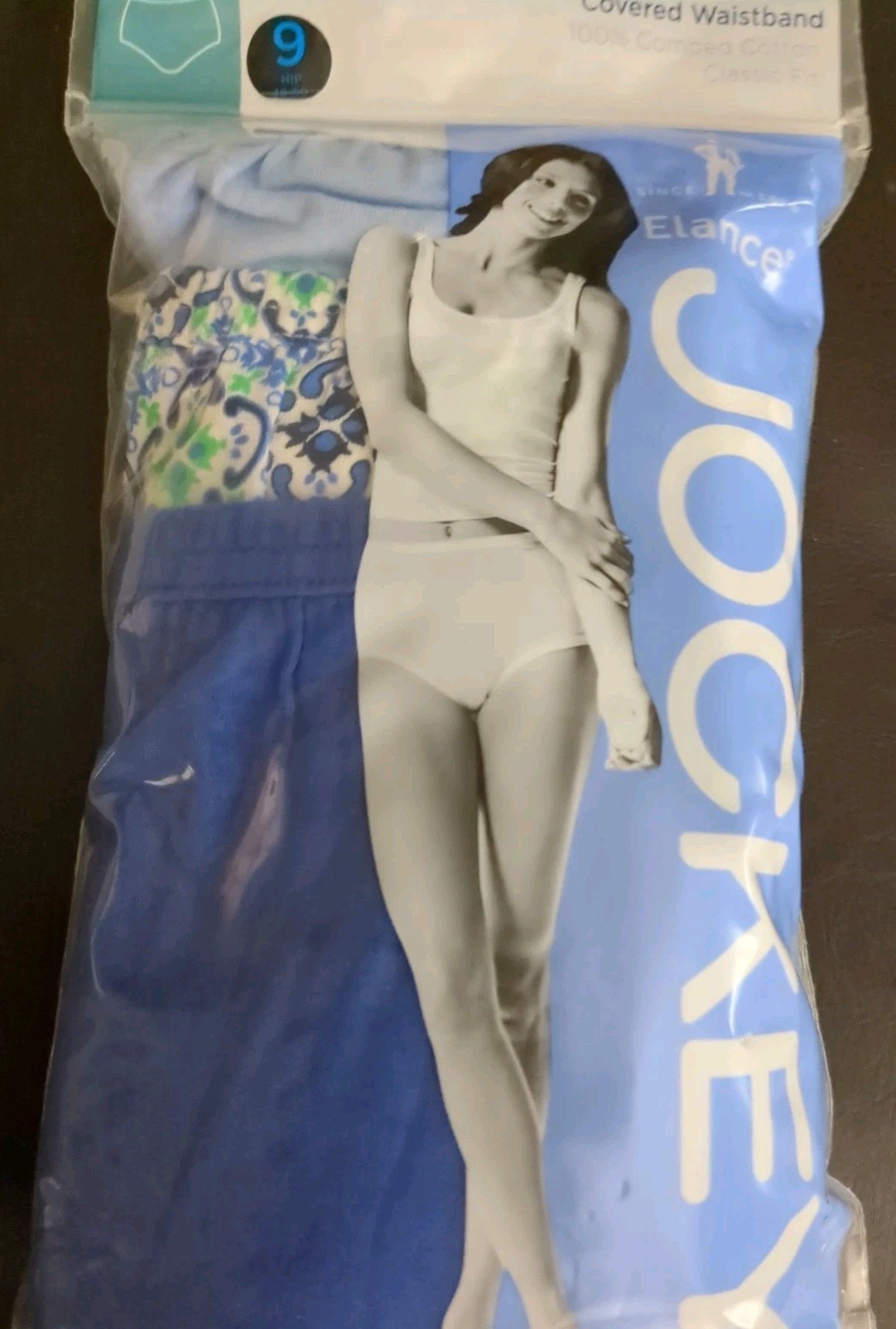 New Jockey Elance 9/XXL 3 Pack 100% Cotton Briefs, 2 Blue Solid And 1 Print