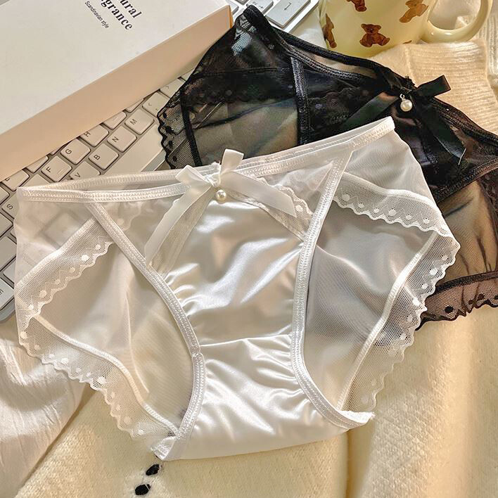 5pack Lot Sexy Ladies Womens Satin Panties Briefs Sheer Lace Underwear Lingeries