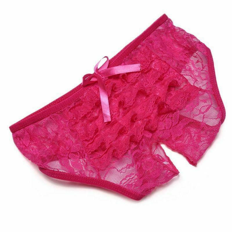 Sexy Ladies Womens Sheer Lace Crotchles Panties Brief Cheeky Underwear Lingeries