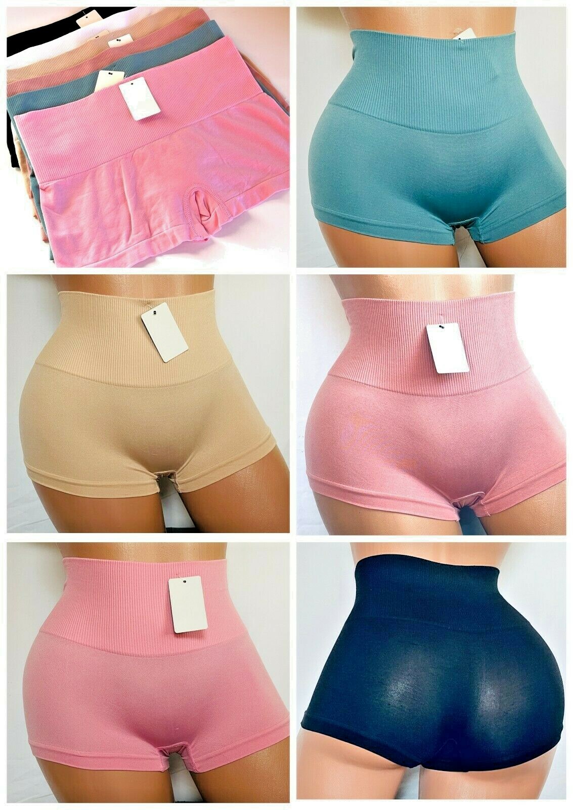 6 Women’s Boyshort Short Seamless Hi-waist Tummy Control Panty Underwear Knicker