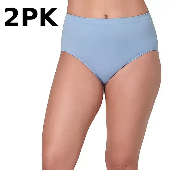 Bali Women’s Soft Comfort Revolution Brief Panties 2-PK Light Blue Size 10/11