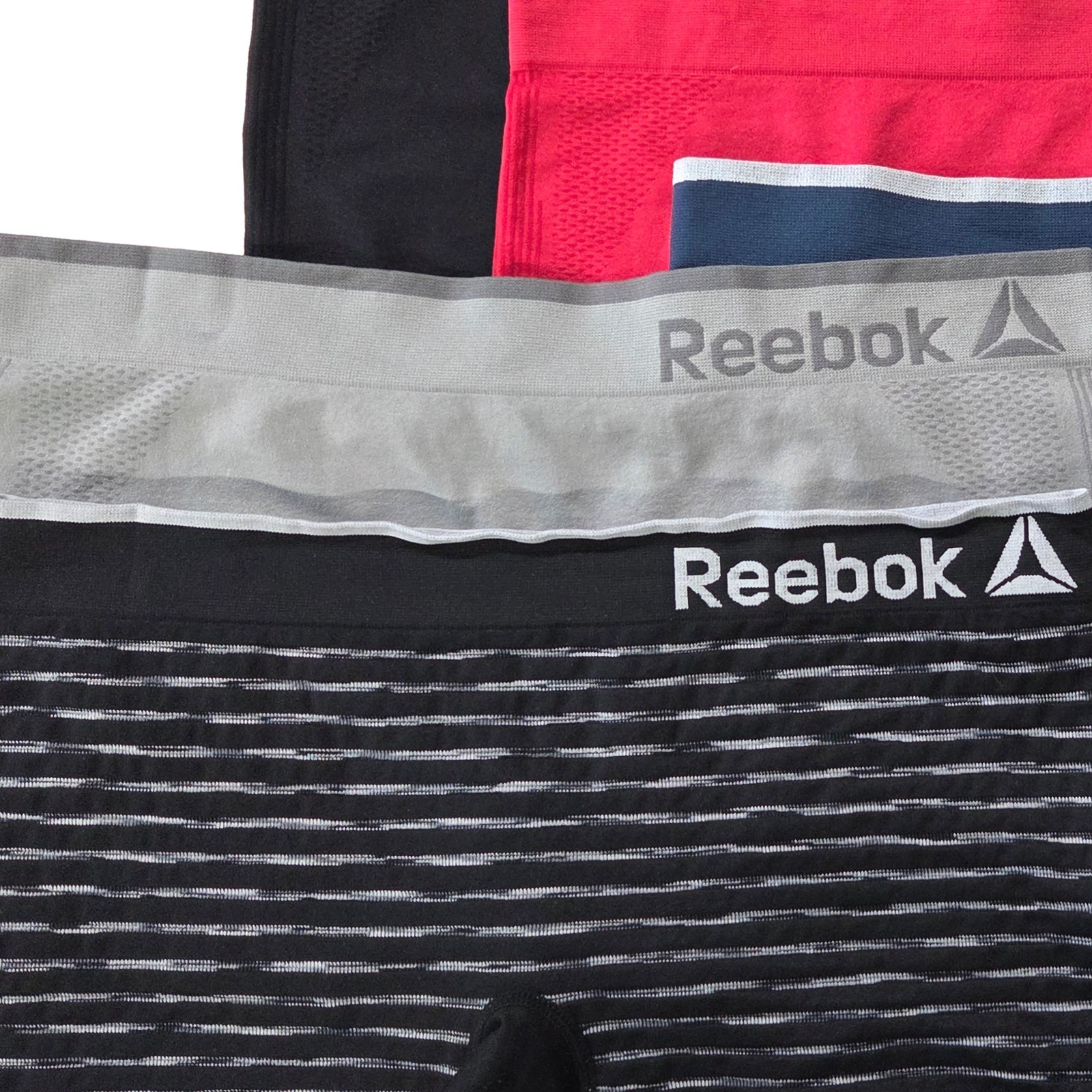 Reebok Womens Black, Gray, Navy & Red 6-Pack Boy Shorts Panties Underwear