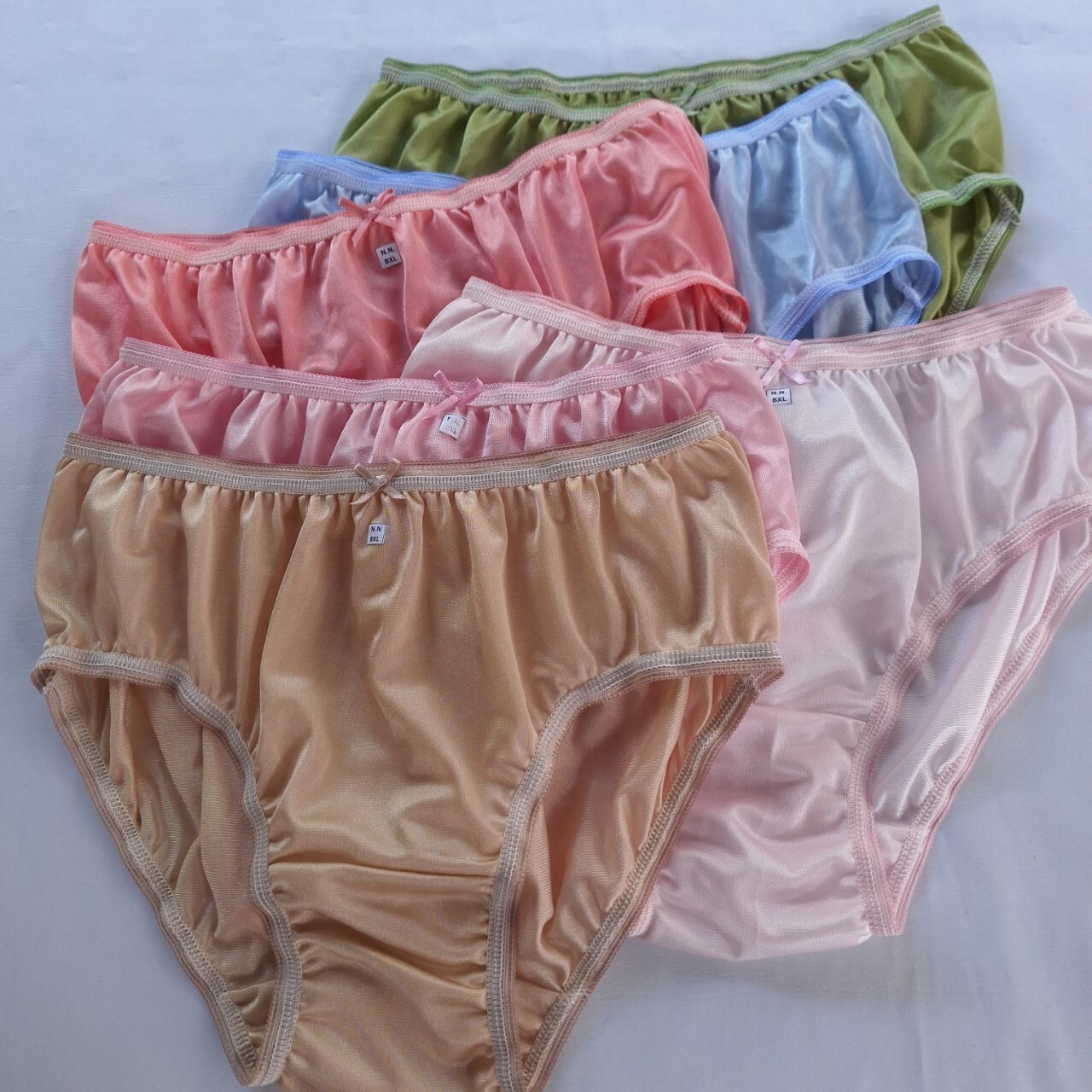 6Pc Bikini Women Size XL Premium Light Nylon Silky Soft Smooth Briefs Hip38″-42″
