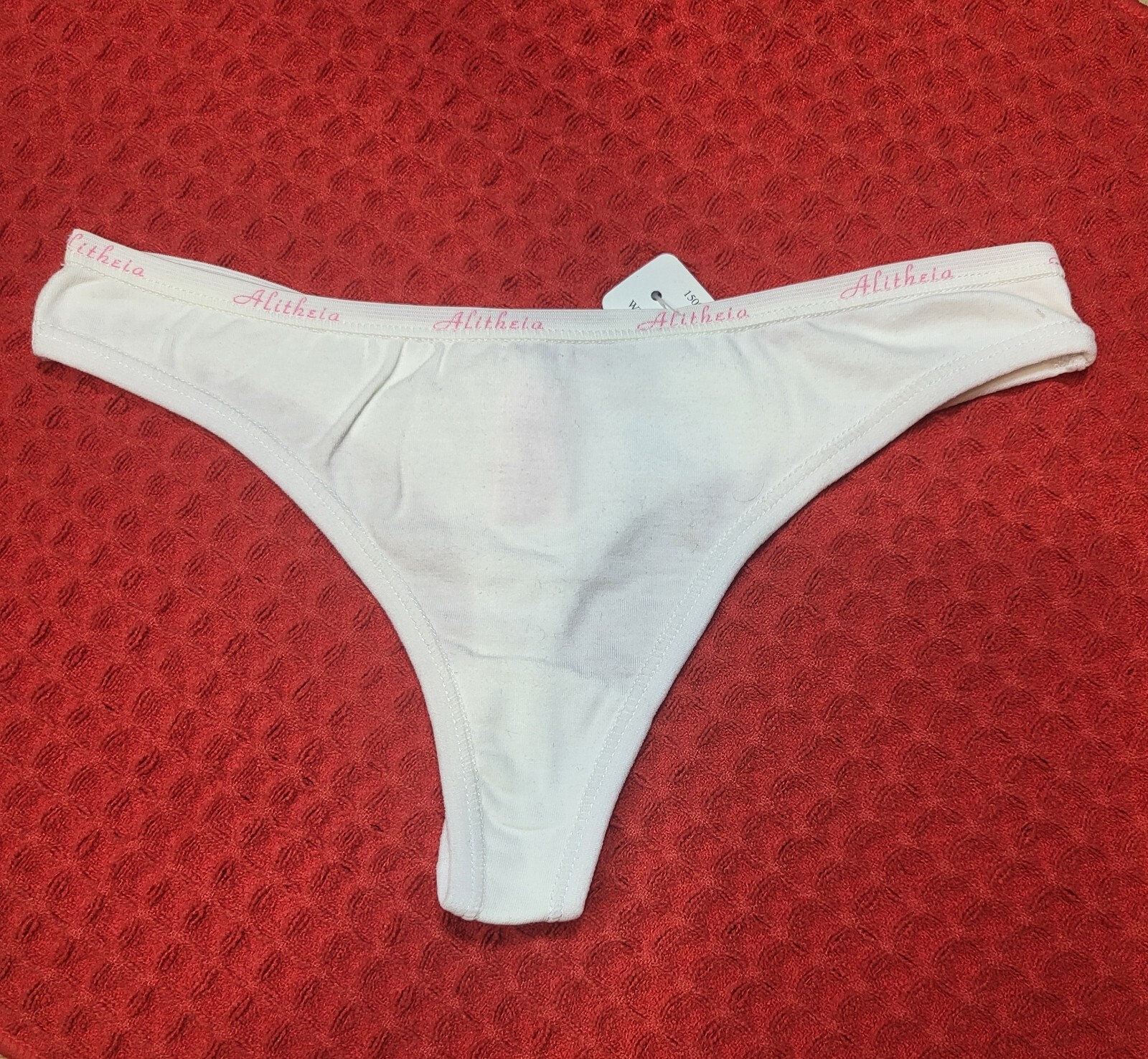 Womens Sexy Tanga Panties White 90% Cotton 10% Spandex Underwear, Sz: Small only