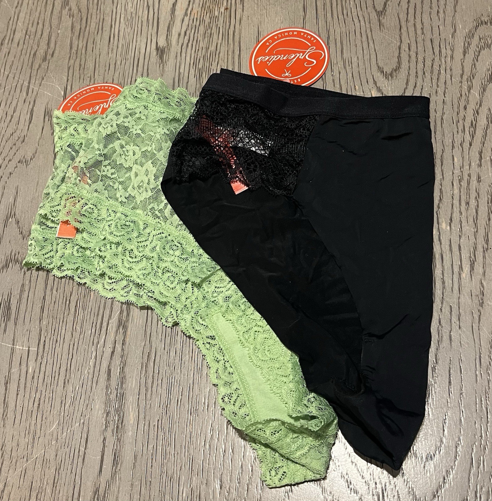 Women’s Lace Spelendies Panties Size XL Green and Black