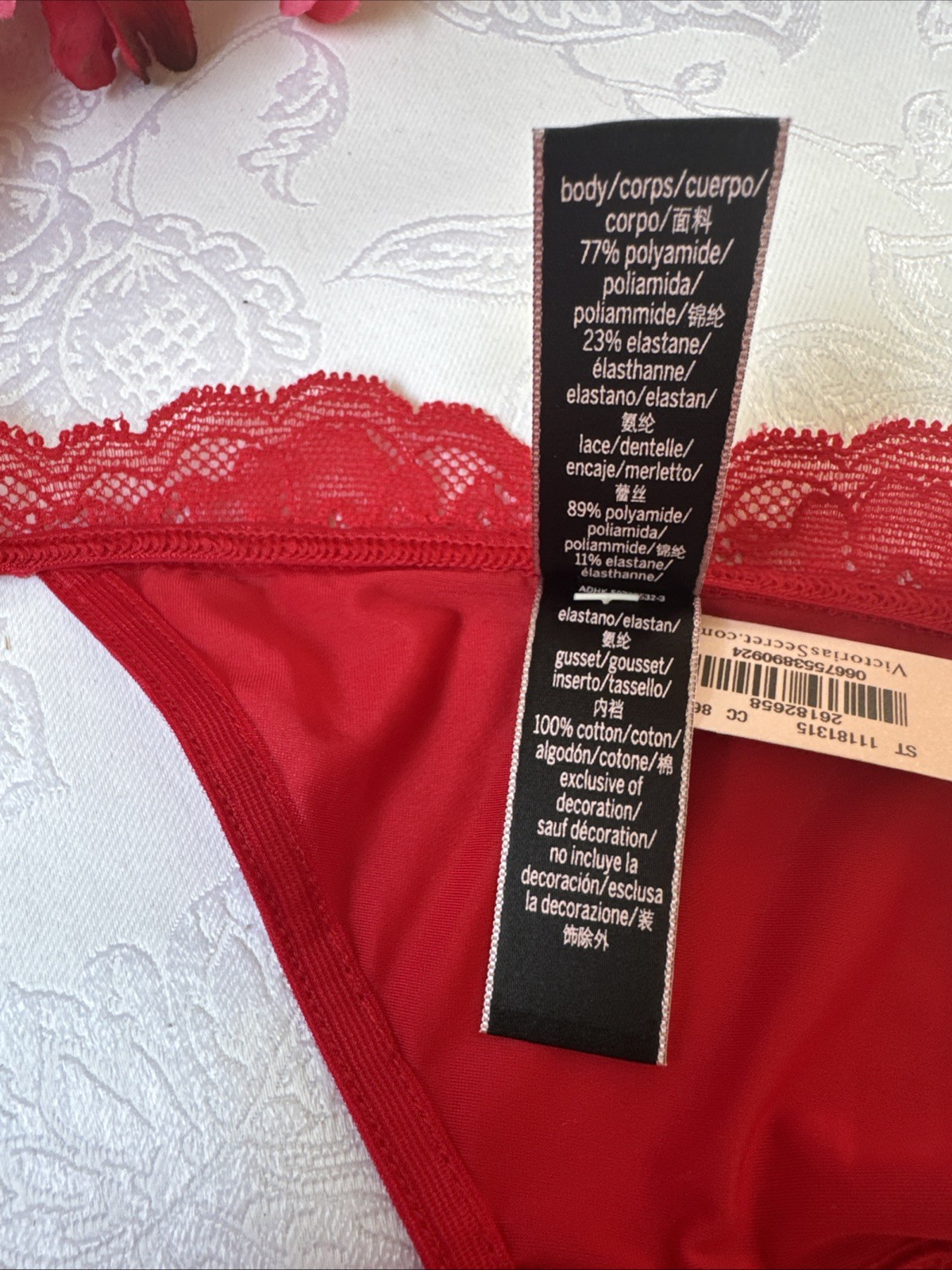 VICTORIA’S SECRET M RED VERY SEXY CUT OUT STRAPS SILKY CHEEKY PANTIES SUMMER NWT