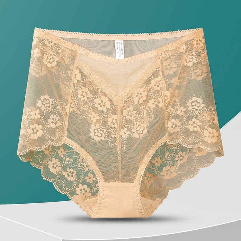 3X Women High Waist Knickers Briefs Lady Lace Seamless Underwear Panties M-3XL