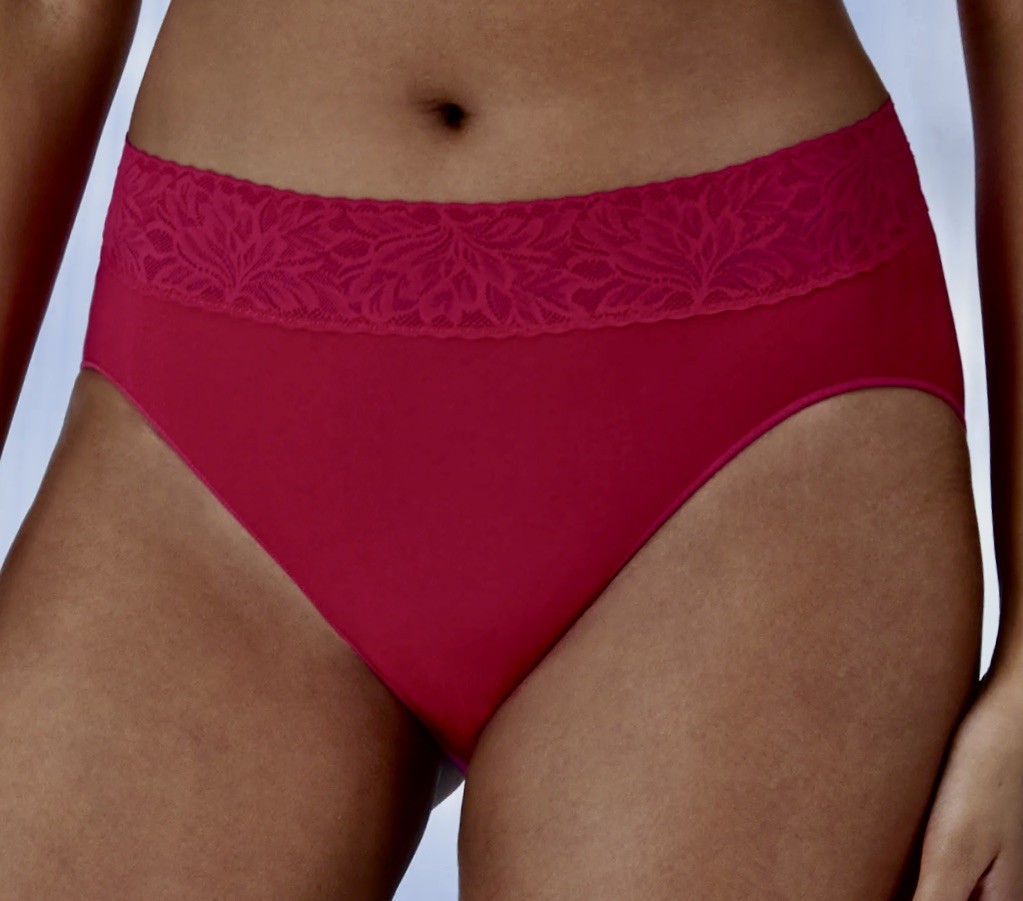 BALI Comfort Revolution Modern Seamless Red Hi Cut Panty Womens Sz S M L XL 2XL