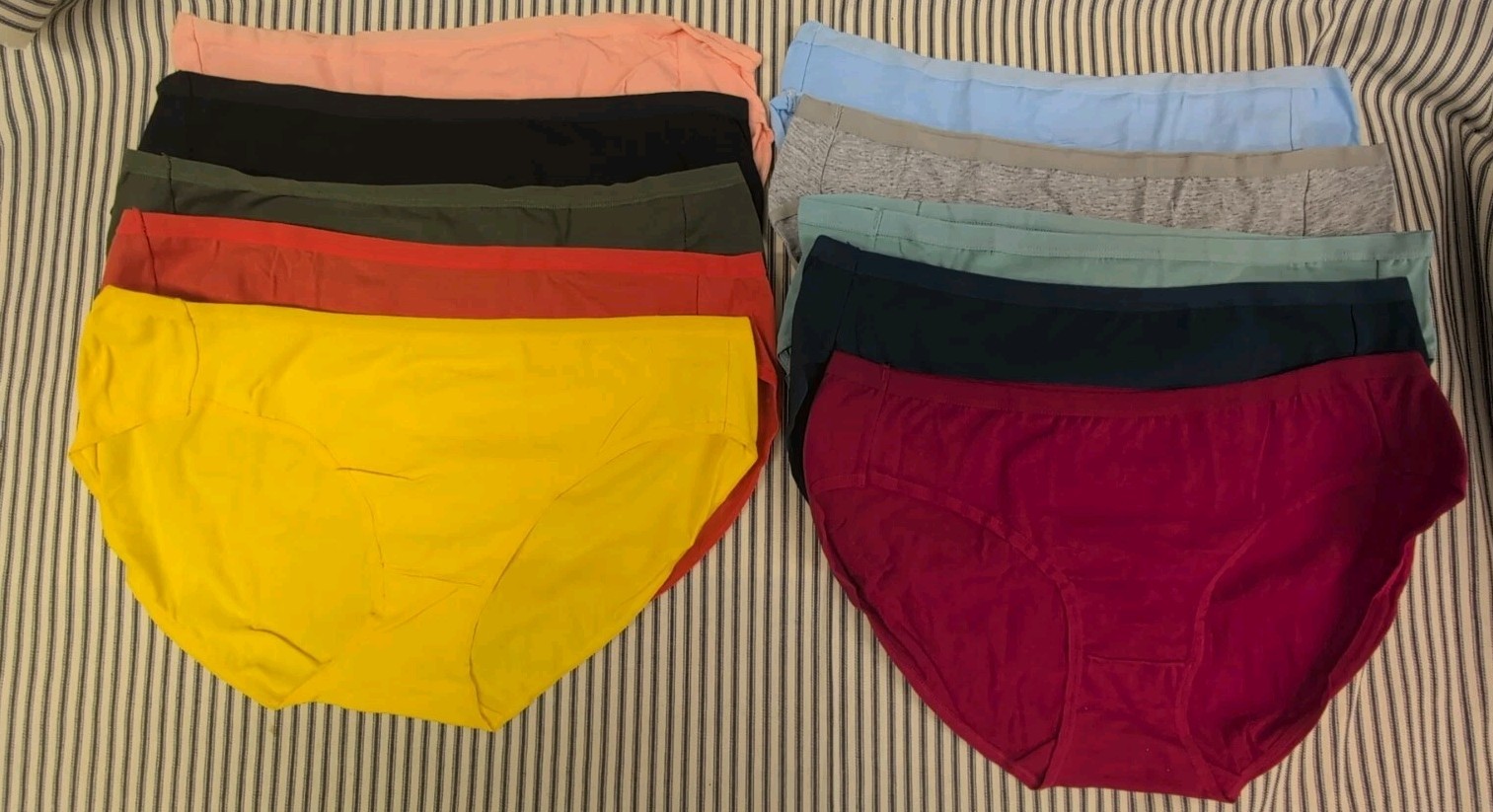 Eiggam Women’s Cotton Bikini Panties,High-Cut Full Coverage Stretch 10Pack SzXXL