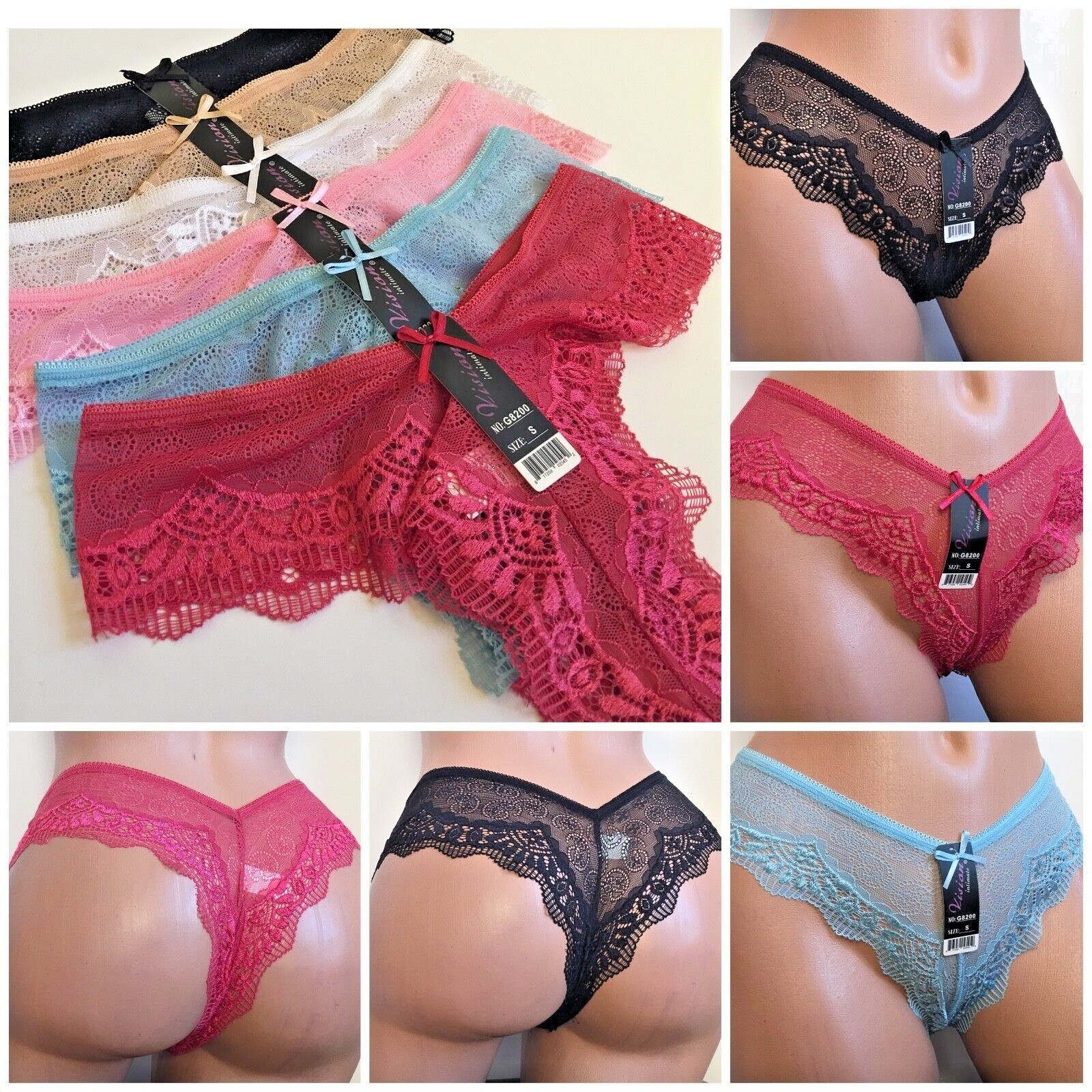 Women’s Thong Tangas G-string Undies panties 6 OR 12 lace sexy Underwear 84 S-XL
