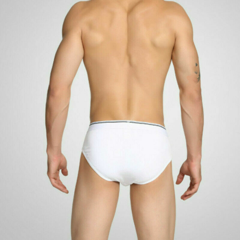 Men Cotton Briefs Panties Sexy Underwear Stretch Solid Underpant Plus Size