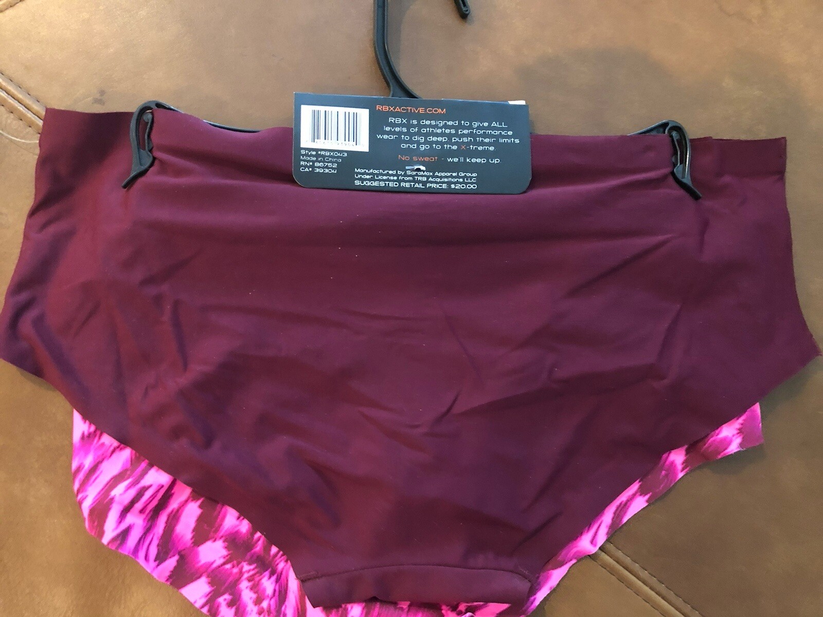 RBX Hipsters Panties Underwear 2-Pack Size Large Nylon Spandex