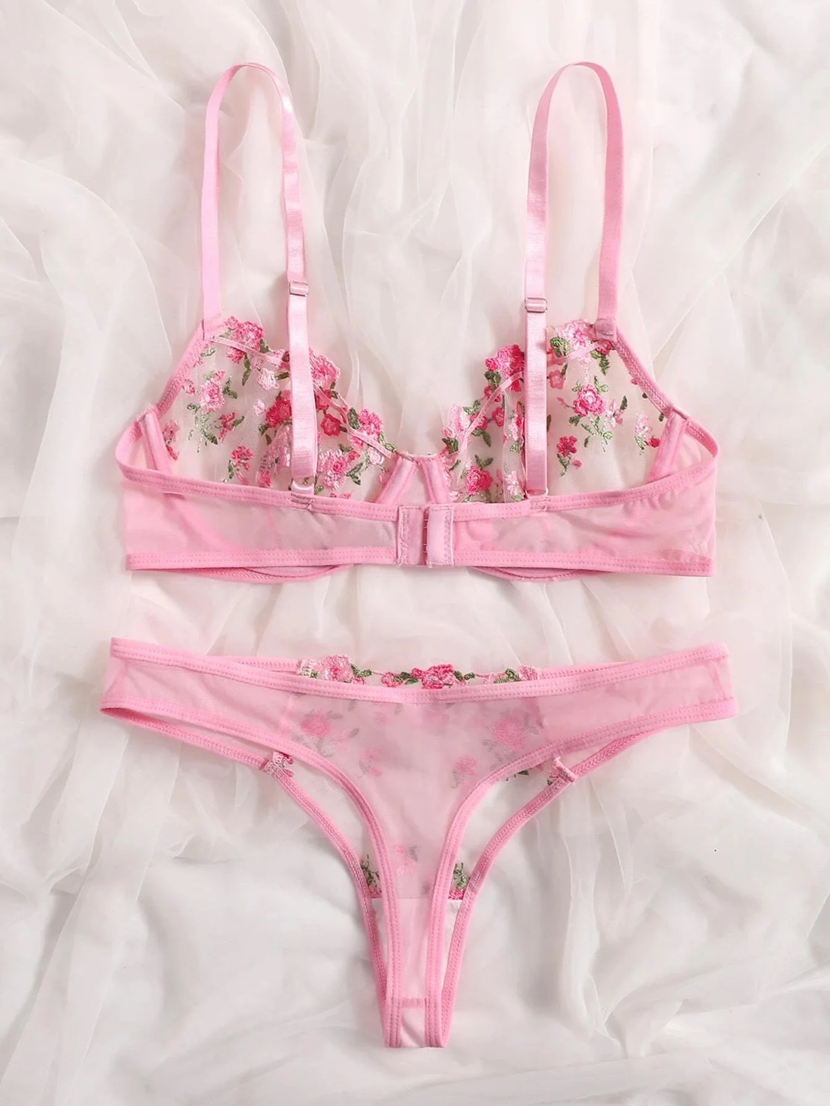 Women Sexy Lace Lingerie Fashion Wire Free Sexy Underwear Set For Women Embroide