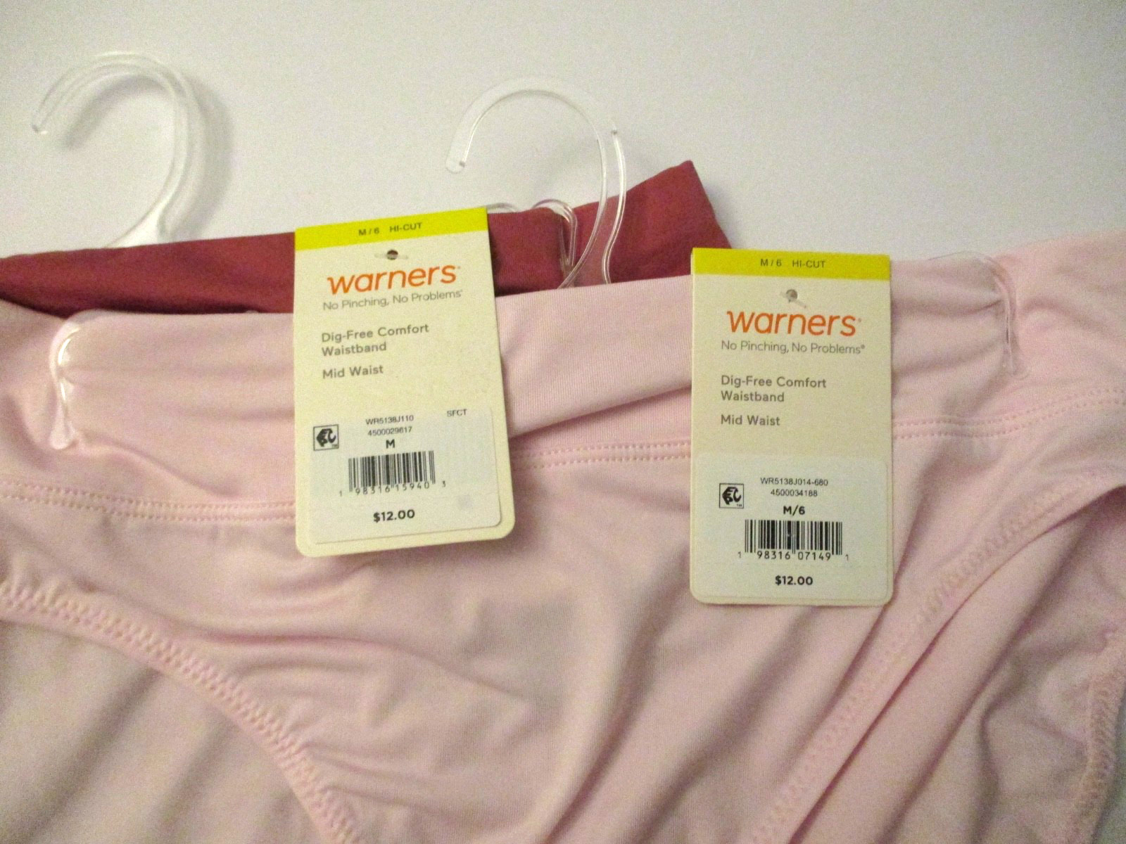 Warners hi cut panties~2 pair with Dig-Free Comfort size 6/M style 5138J
